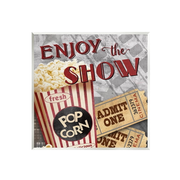 Stupell Industries Enjoy The Show Vintage Movies Entertainment Tickets Graphic Art Unframed Art Print Wall Art, Design by Conrad Knutsen