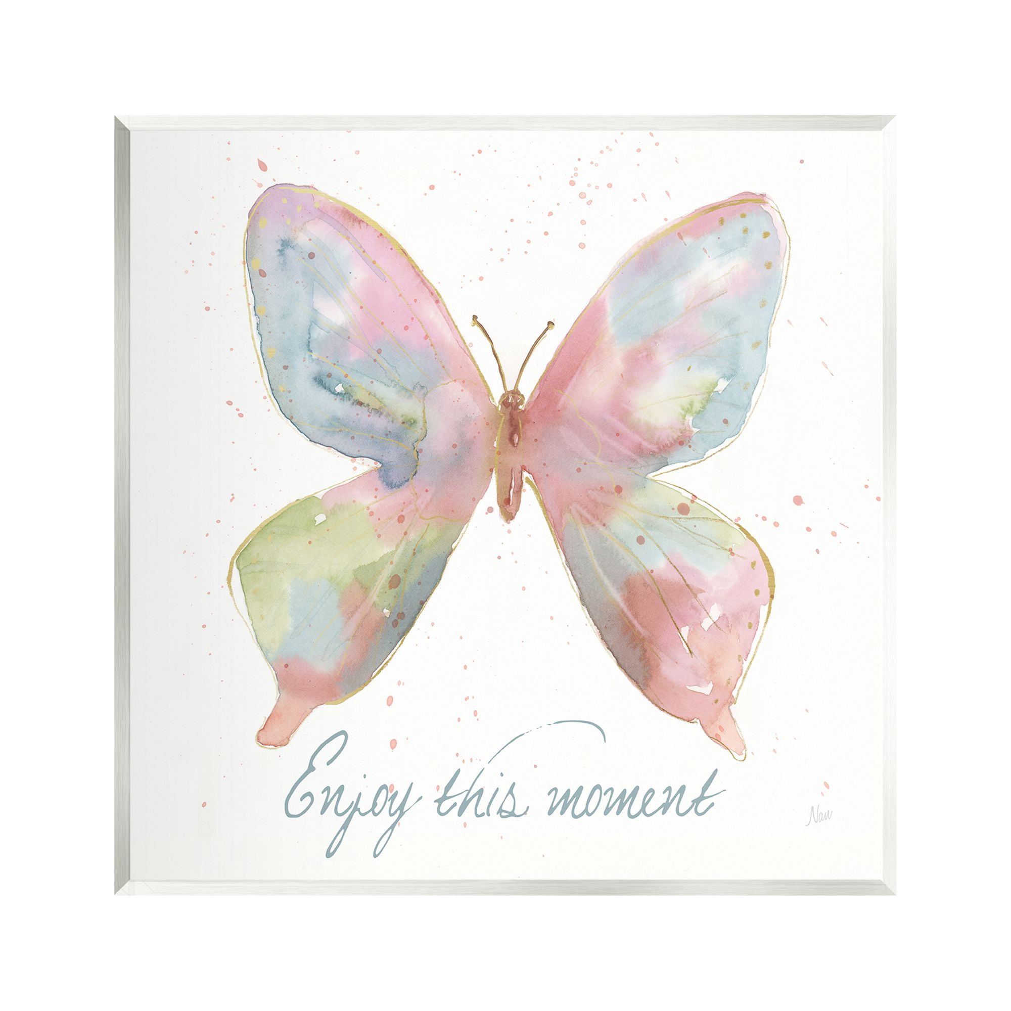 Stupell Industries Enjoy This Moment Butterfly Animals & Insects Painting Unframed Art Print Wall Art, 12 x 12