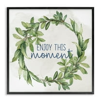 Stupell Industries Enjoy This Moment Plants & Flowers Painting Black Framed Art Print Wall Art, 12 x 12