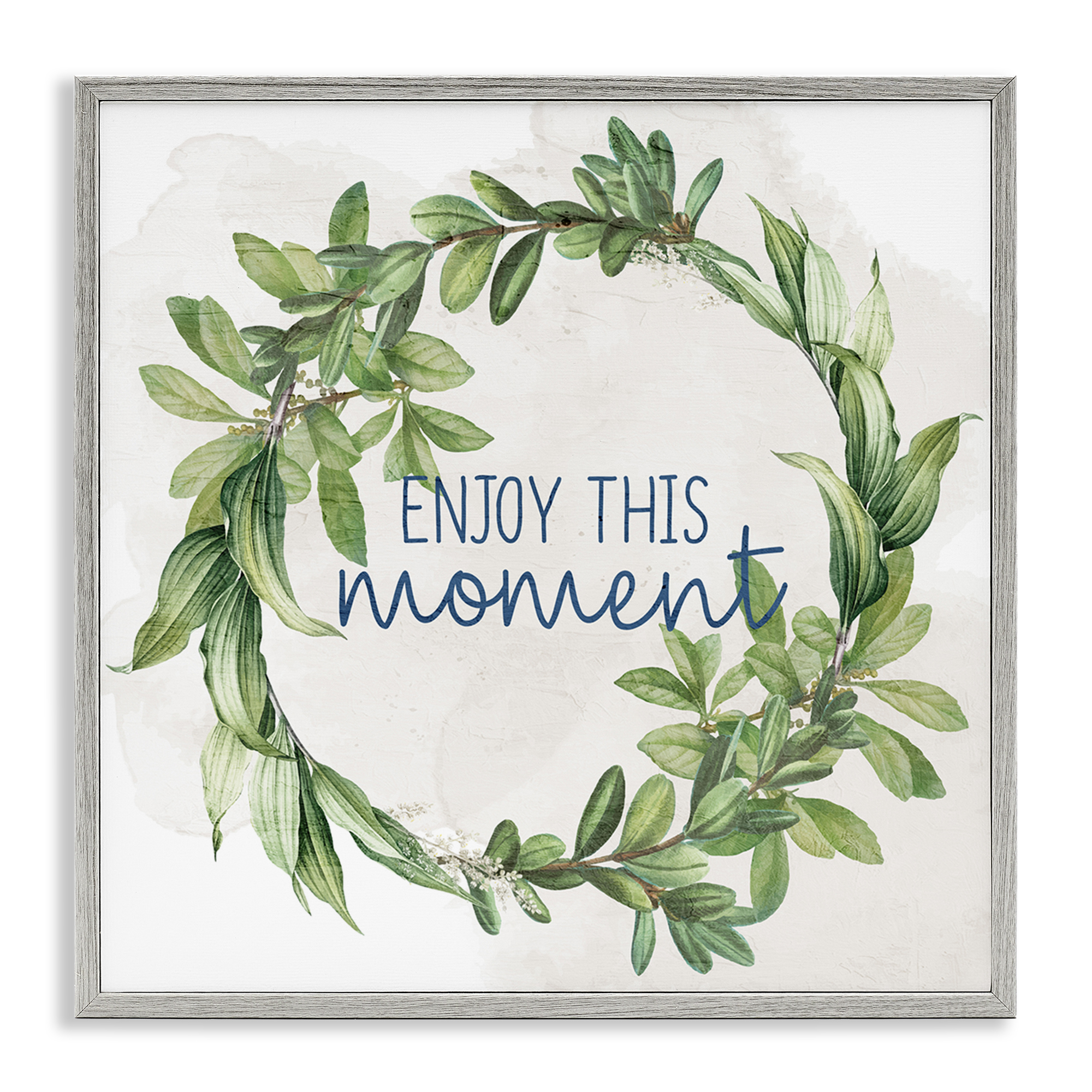 Stupell Industries Enjoy This Moment Plants & Flowers Painting Gray Framed Art Print Wall Art, 24 x 24