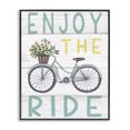 thumbnail image 1 of Stupell Industries French Country Enjoy the Ride Phrase Flower Basket Bicycle Black Framed Giclee Art, 16 x 20, by Elizabeth Tyndall, 1 of 7