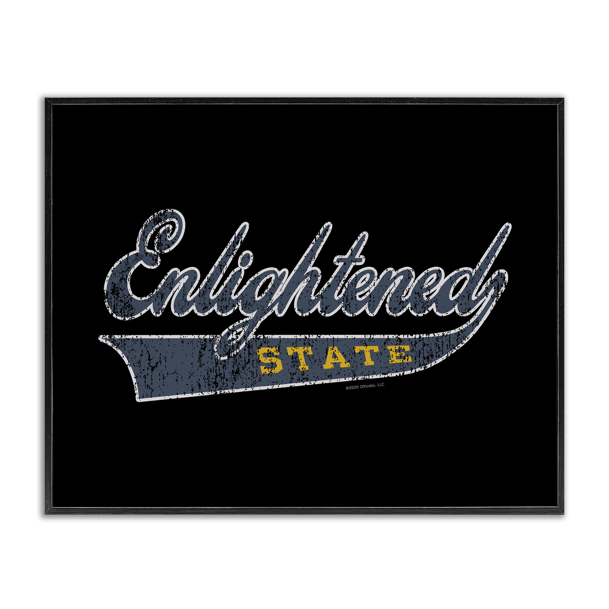Stupell Industries Enlightened State Varsity Text & Numbers Painting Black Framed Art Print Wall Art, 30 x 24