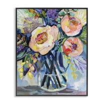 Stupell Industries Enraptured Blossoms Bouquet Black Framed Giclee Art design by Jeanette Vertentes, 14 x 11