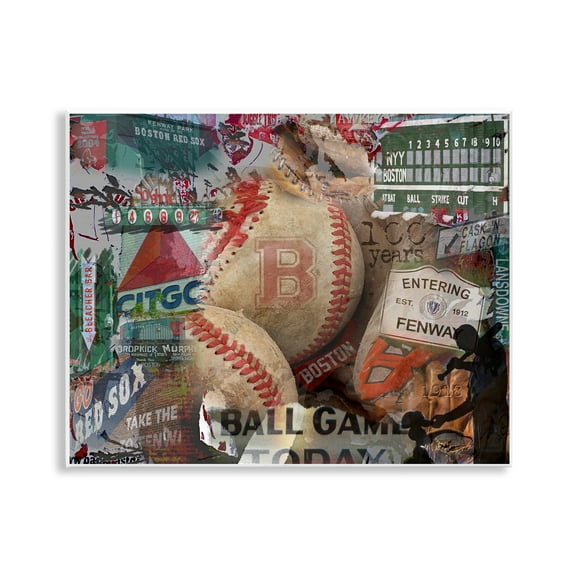 Stupell Industries Entering Fenway Baseball Collage Sports Painting Unframed Art Print Wall Art, 14 x 11