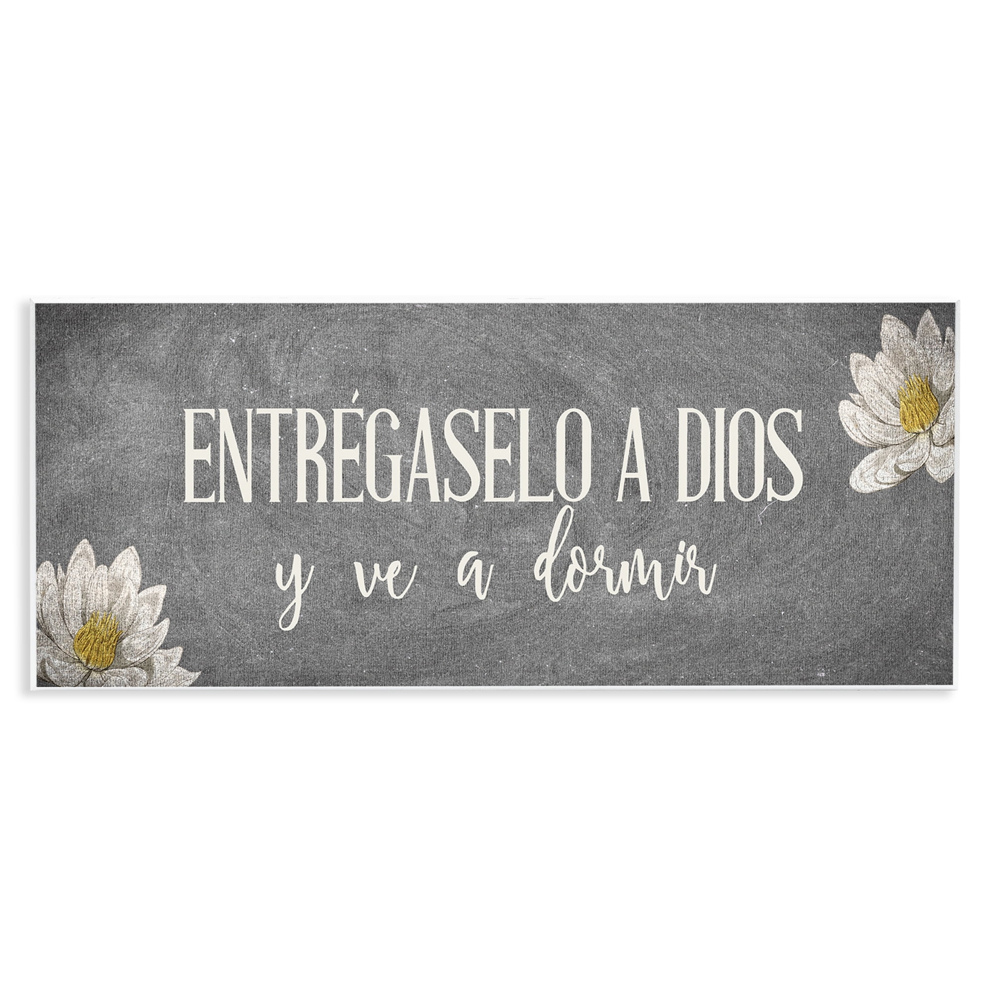 Stupell Industries Entrégaselo a Dios y Descansa Religious Quotes and Sayings Painting Unframed Art Print Wall Art, 17 x 7