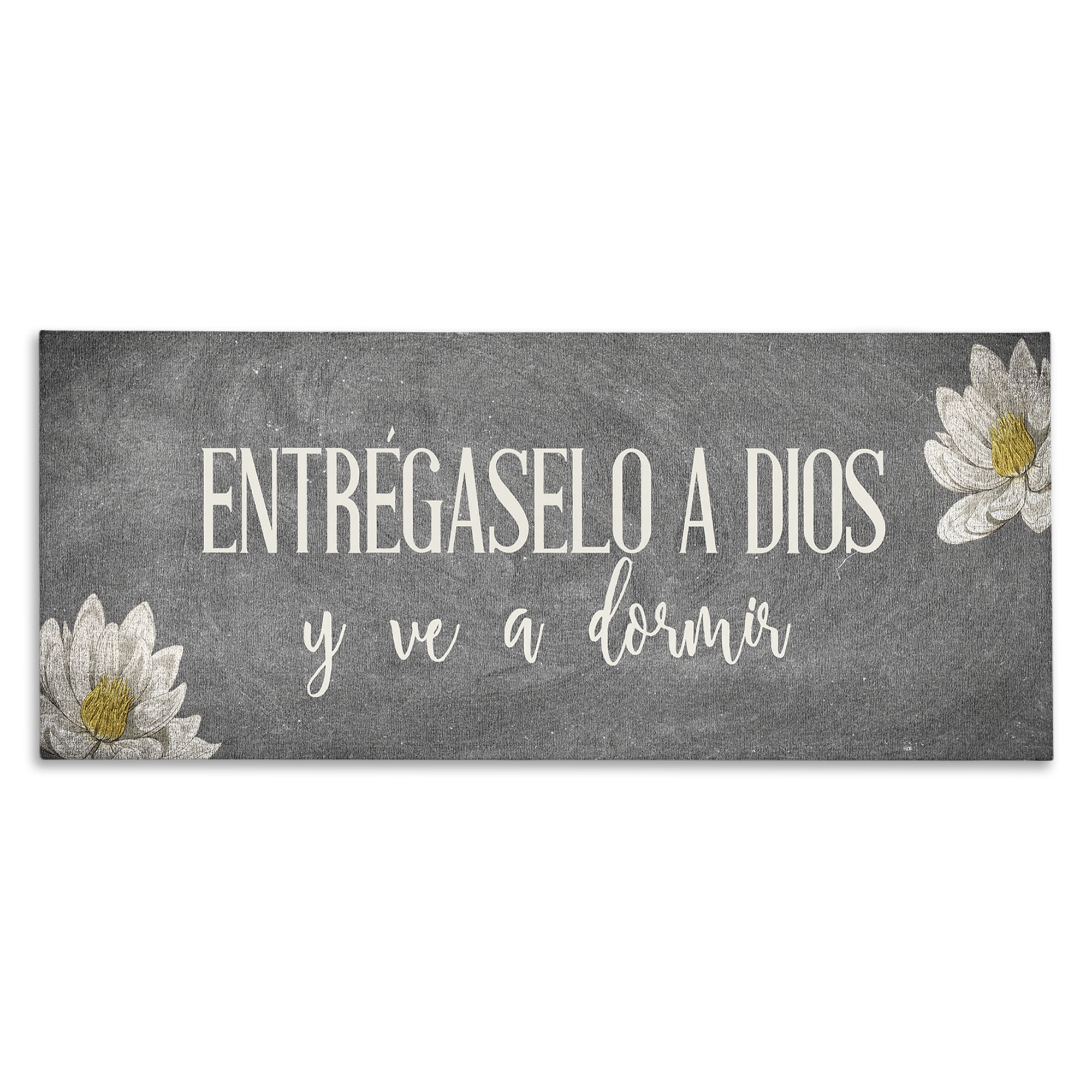 Stupell Industries Entrégaselo a Dios y Descansa Religious Quotes and Sayings Painting Wrapped Canvas Art Print Wall Art, 48 x 20