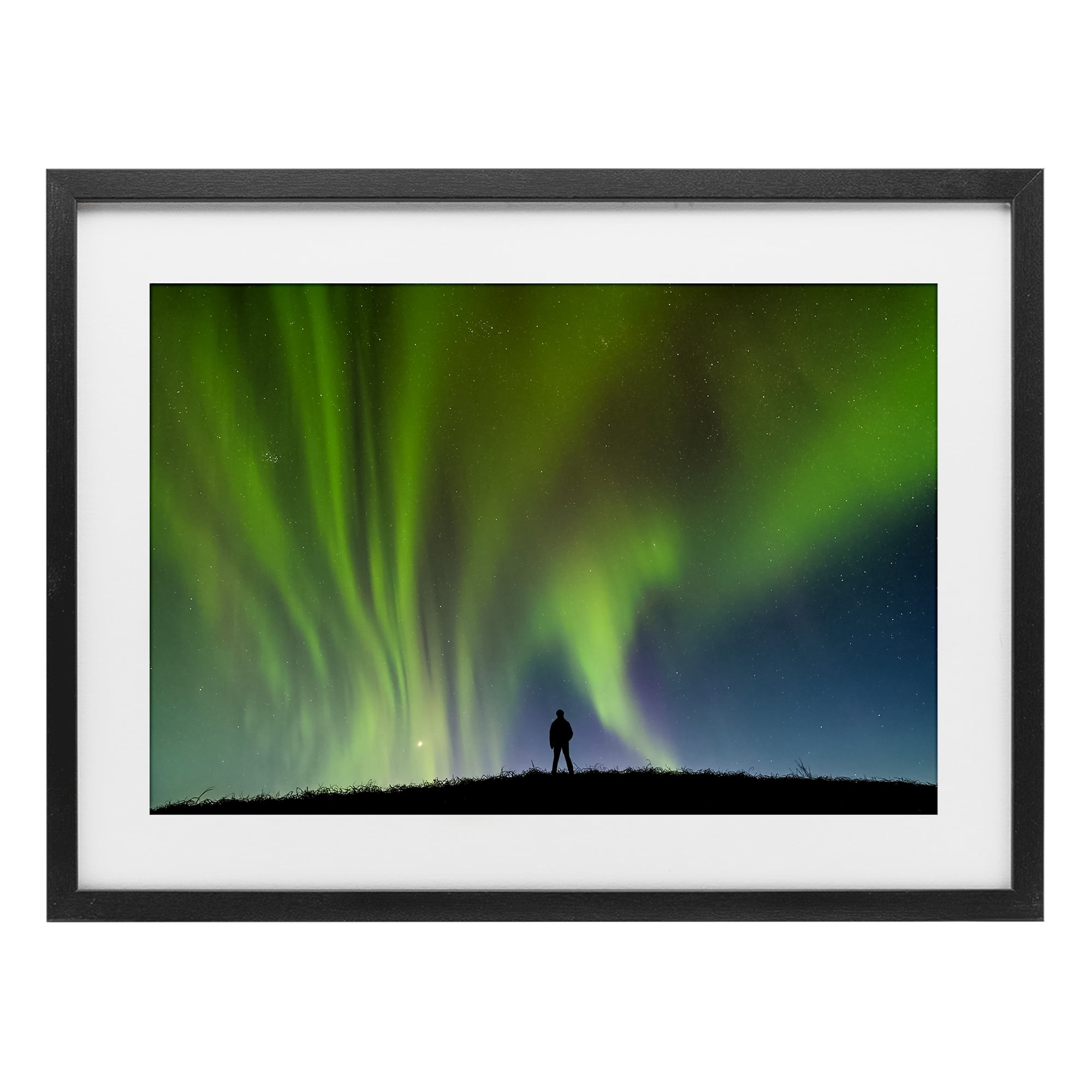 Stupell Industries Envelop Northern Lights Silhouette Black Framed Print Under Glass, design by Shelley Carlisle