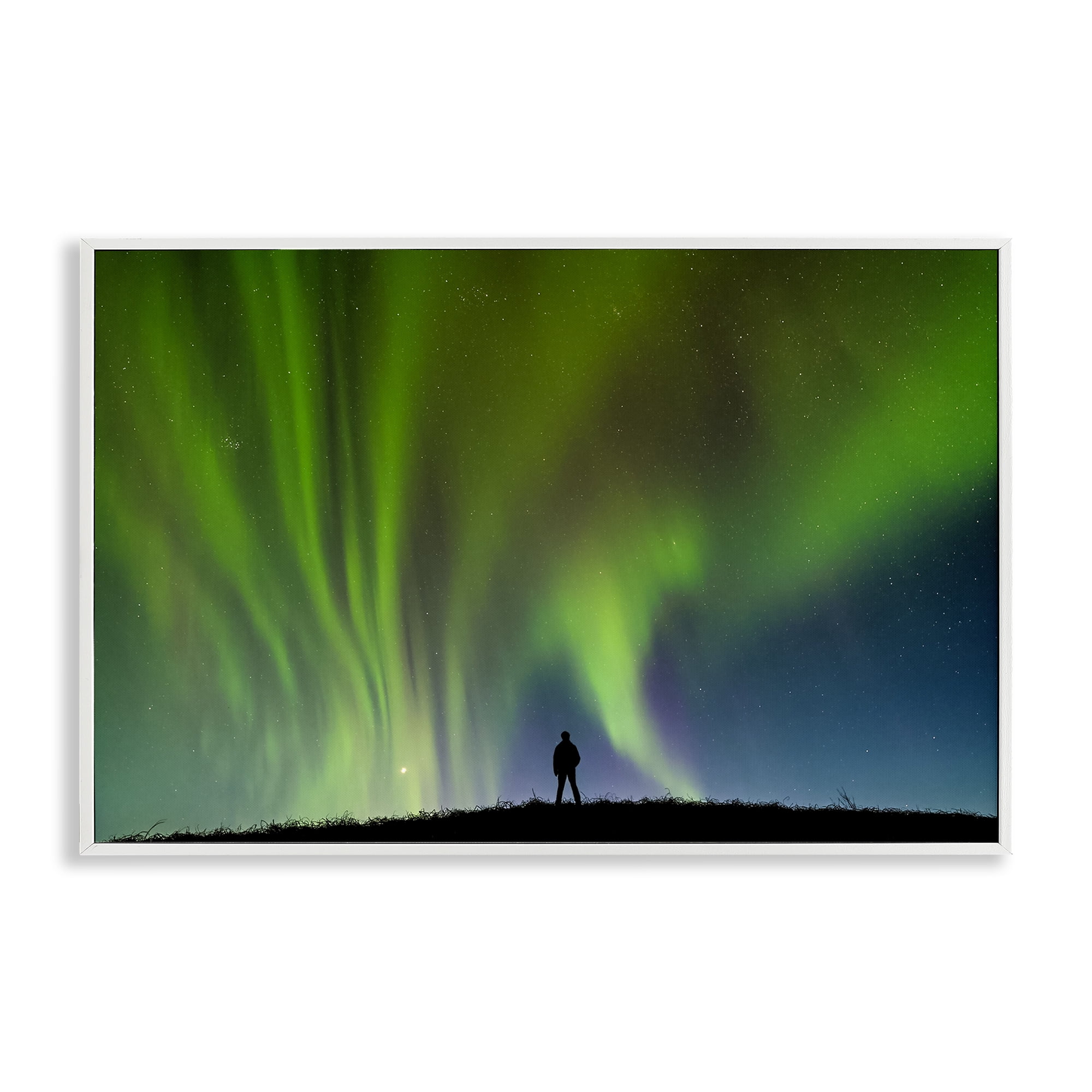 Stupell Industries Envelop Northern Lights Silhouette White Framed Giclee Art, design by Shelley Carlisle
