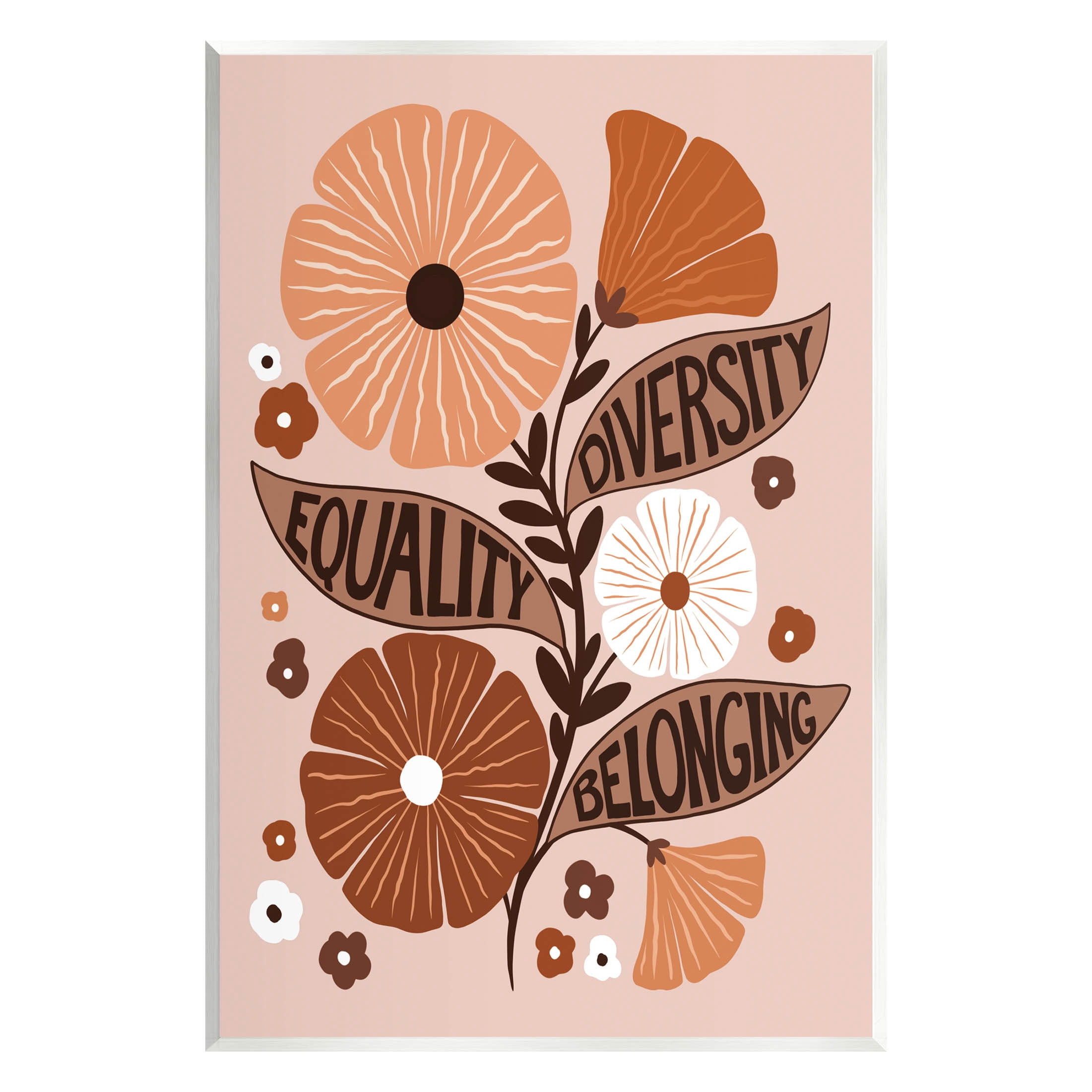 Stupell Industries Equality Diversity Belonging Flowers Graphic Art Unframed Art Print Wall Art, Design by Jo Taylor