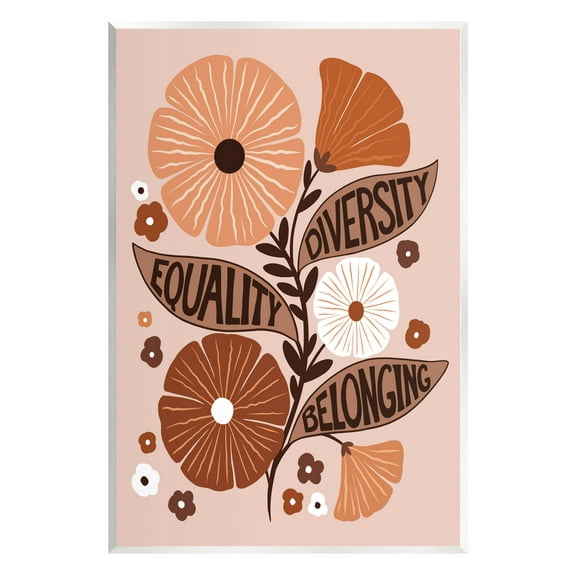 Stupell Industries Equality Diversity Belonging Flowers Graphic Art Unframed Art Print Wall Art, Design by Jo Taylor
