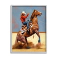 thumbnail image 1 of Stupell Industries Equestrian Cowboy Painting Animals & Insects Painting Gray Framed Art Print Wall Art, 16 x 20, 1 of 8