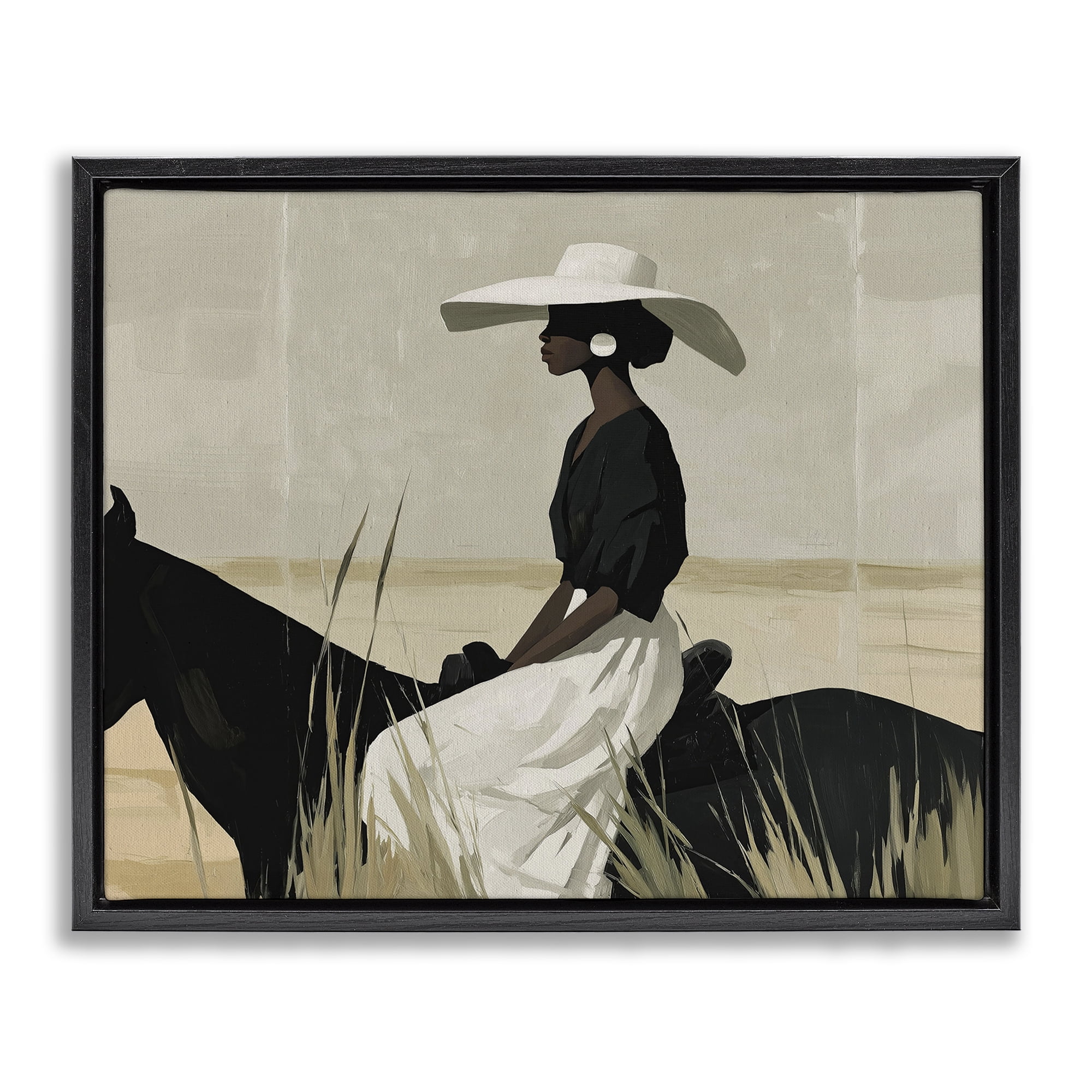 Stupell Industries Equestrian Elegance Silhouette Black Framed Floater Canvas Wall Art, design by Svetlana Aleynikova