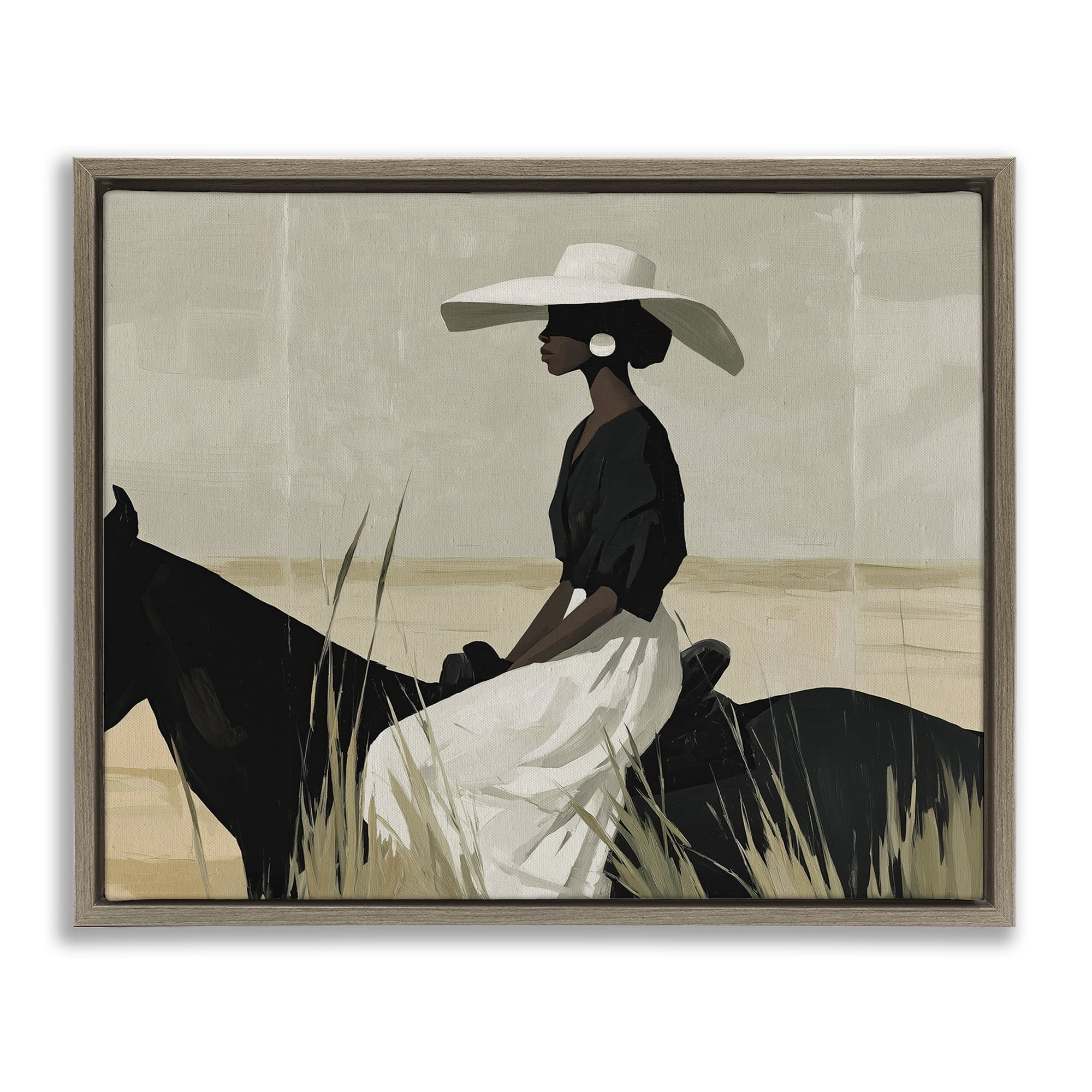 Stupell Industries Equestrian Elegance Silhouette Brown Framed Floater Canvas Wall Art, design by Svetlana Aleynikova