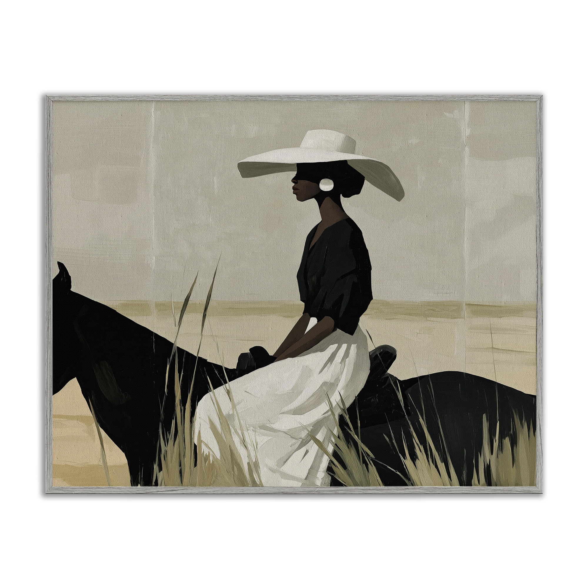 Stupell Industries Equestrian Elegance Silhouette Gray Framed Giclee Art, design by Svetlana Aleynikova