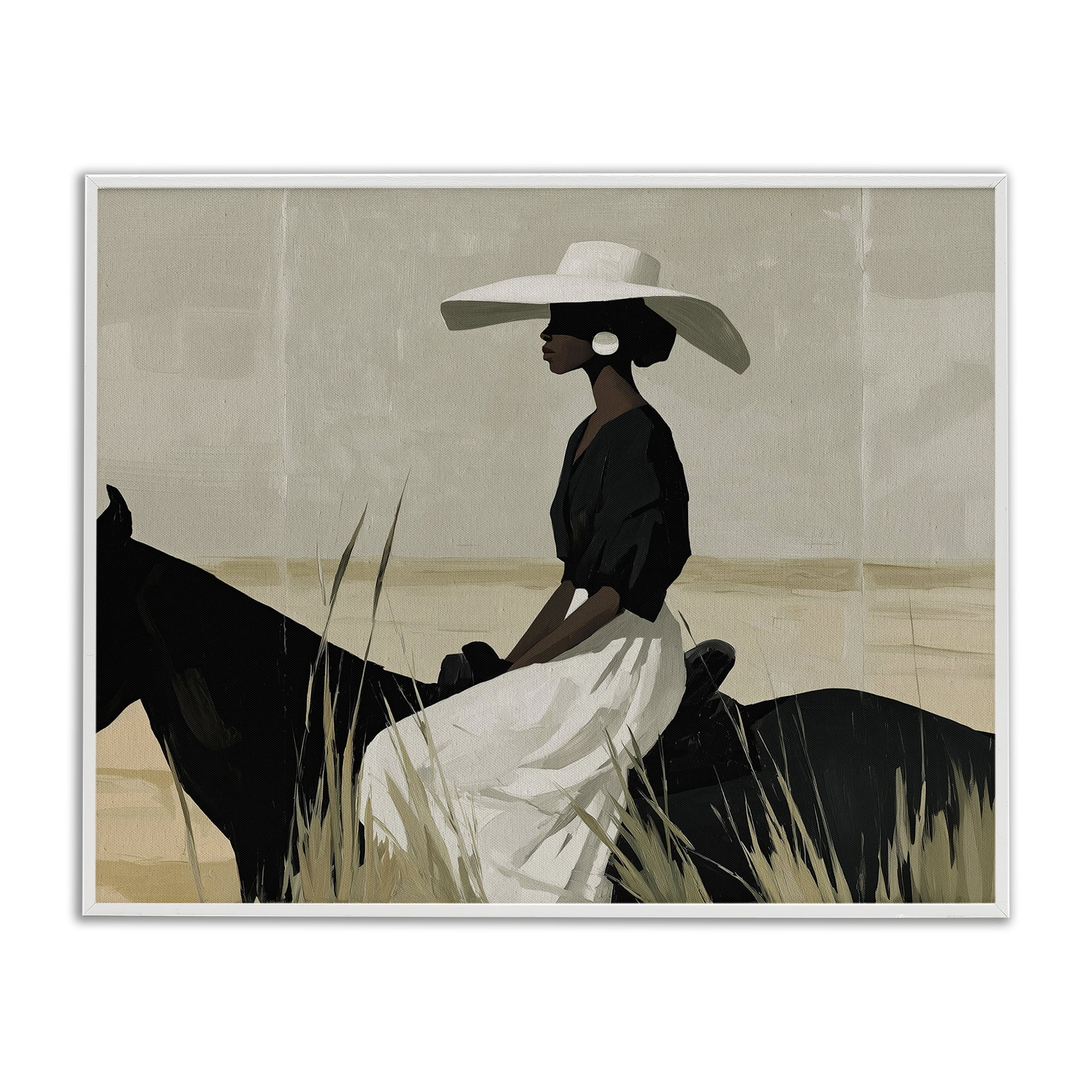 Stupell Industries Equestrian Elegance Silhouette White Framed Giclee Art, design by Svetlana Aleynikova