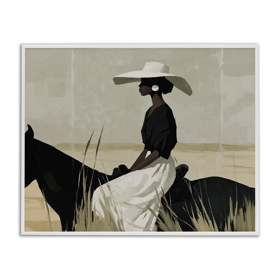 Stupell Industries Contemporary Equestrian Elegance Silhouette White Framed Giclee Art, 30 x 24, by Svetlana Aleynikova