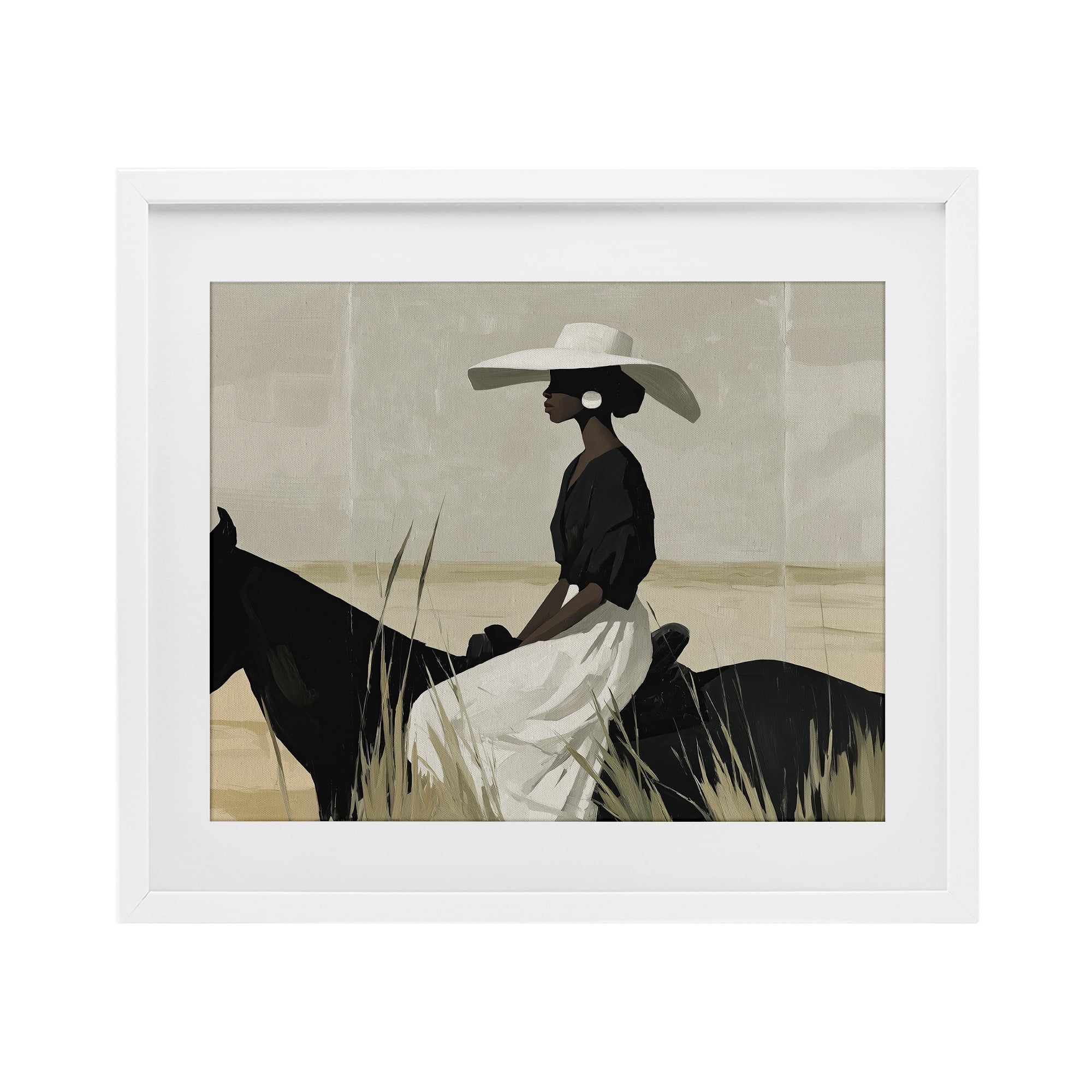 Stupell Industries Equestrian Elegance Silhouette White Framed Print Under Glass, design by Svetlana Aleynikova