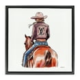 thumbnail image 1 of Stupell Industries Equestrian Glam Cowgirl People Painting Black Floater Framed Canvas Art Print Wall Art, 18 x 18, 1 of 10