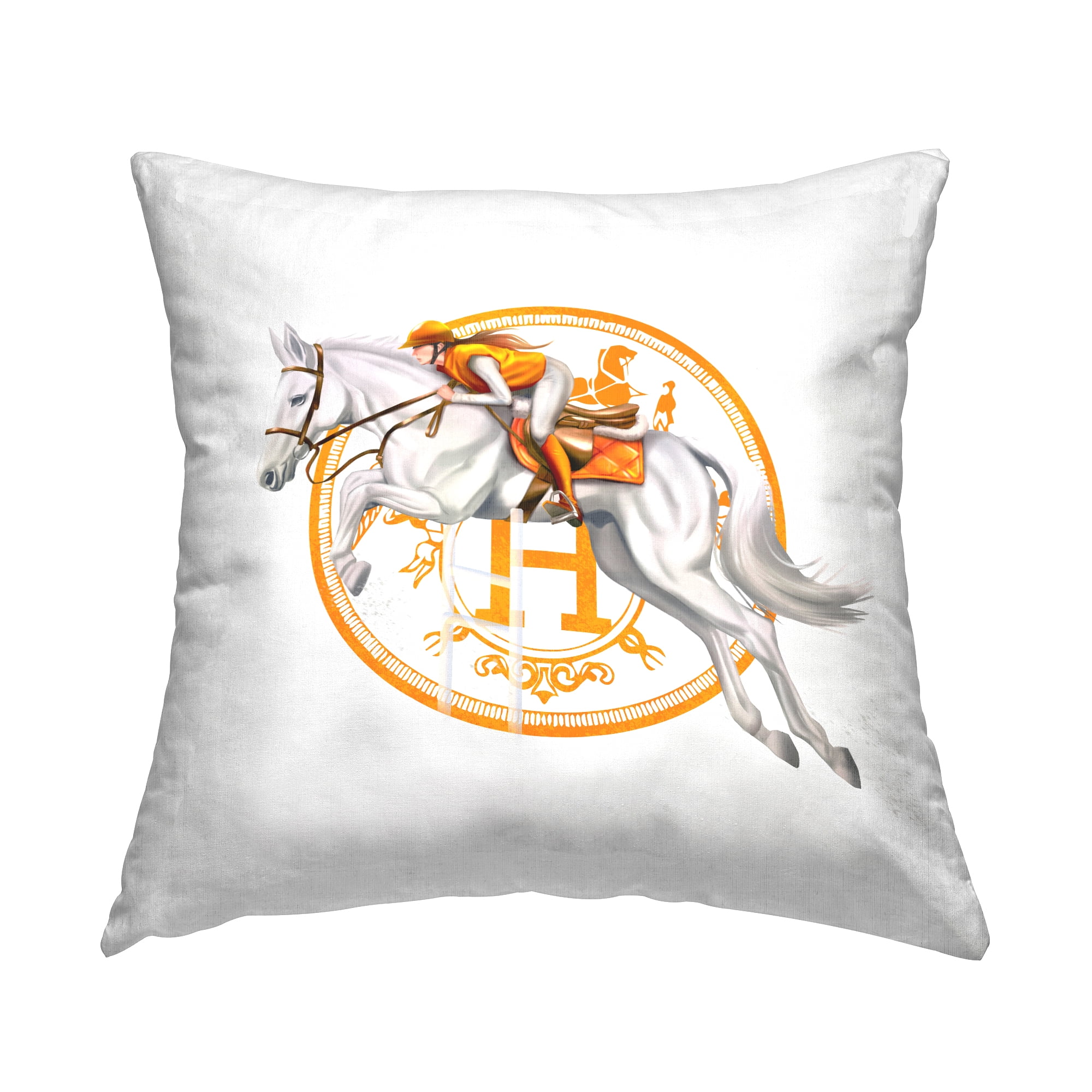 Stupell Industries Equestrian Jockey Chic Glam Fashion Square Decorative Printed Throw Pillow, 18 x 18,