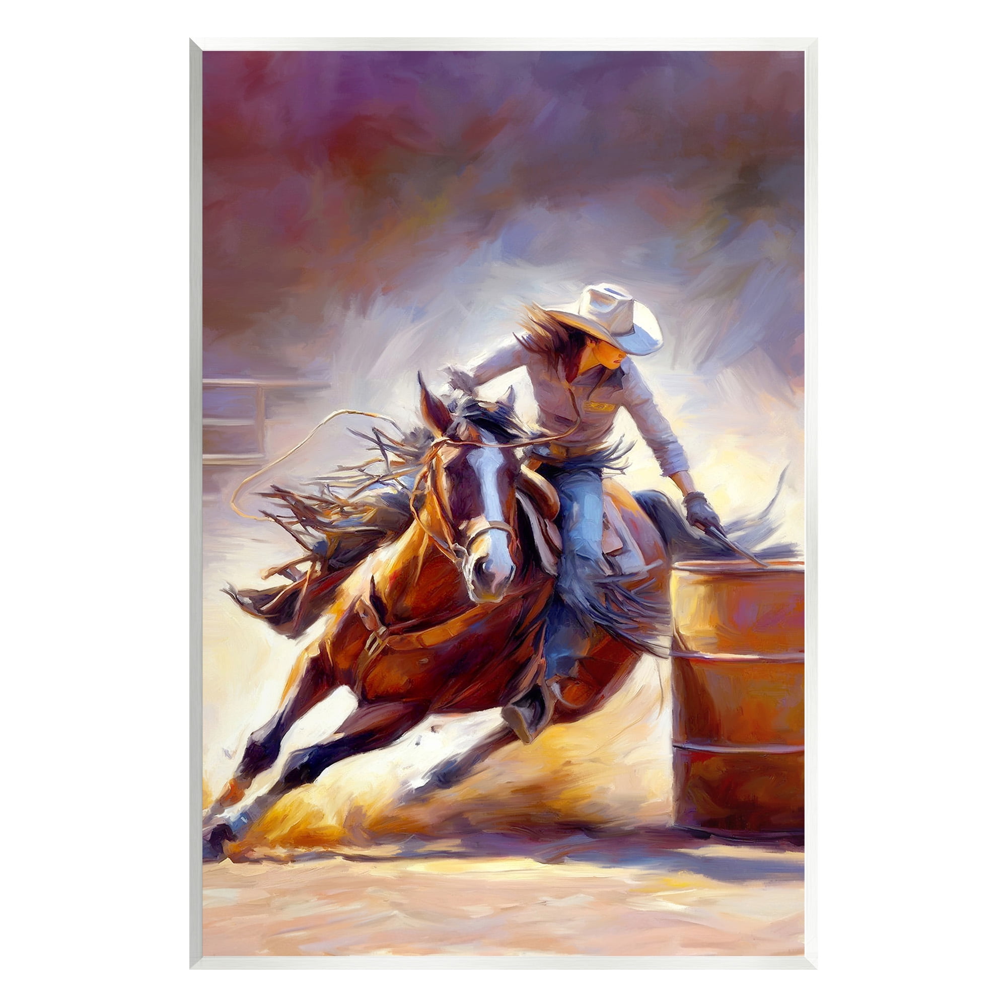 Stupell Industries Equestrian Jockey Girl Animals & Insects Painting Unframed Art Print Wall Art, 13 x 19