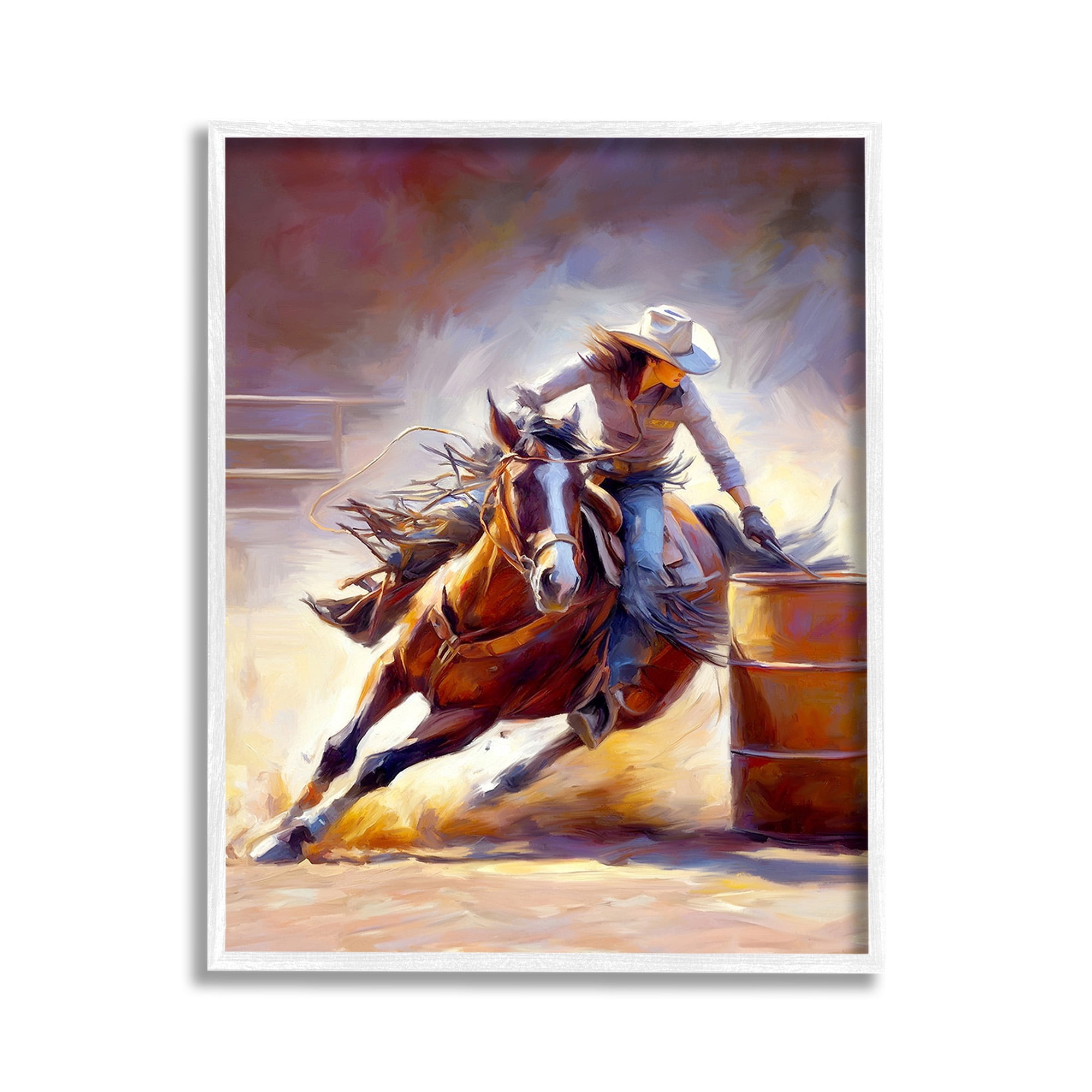Stupell Industries Equestrian Jockey Girl Animals & Insects Painting White Framed Art Print Wall Art, 11 x 14
