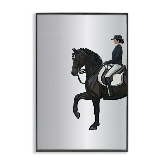 Stupell Industries Equestrian Jockey & Horse Animals & Insects Painting Black Framed Art Print Wall Art, 20 x 30