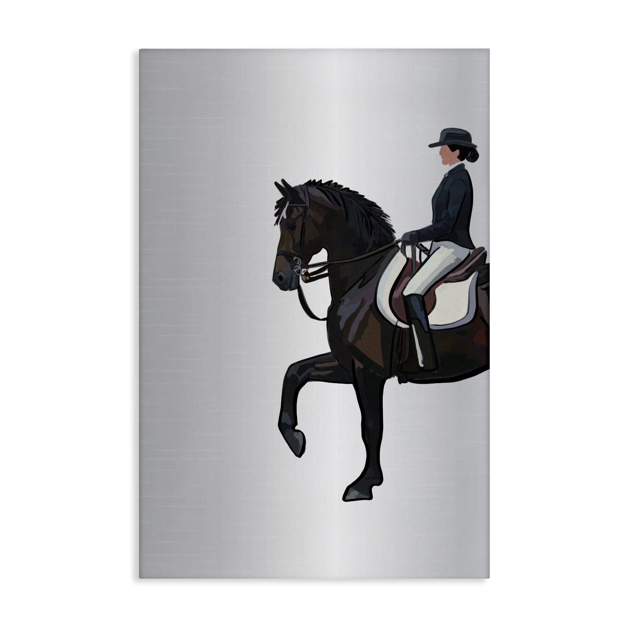 Stupell Industries Equestrian Jockey & Horse Animals & Insects Painting Gallery Wrapped Canvas Art Print Wall Art, 24 x 36
