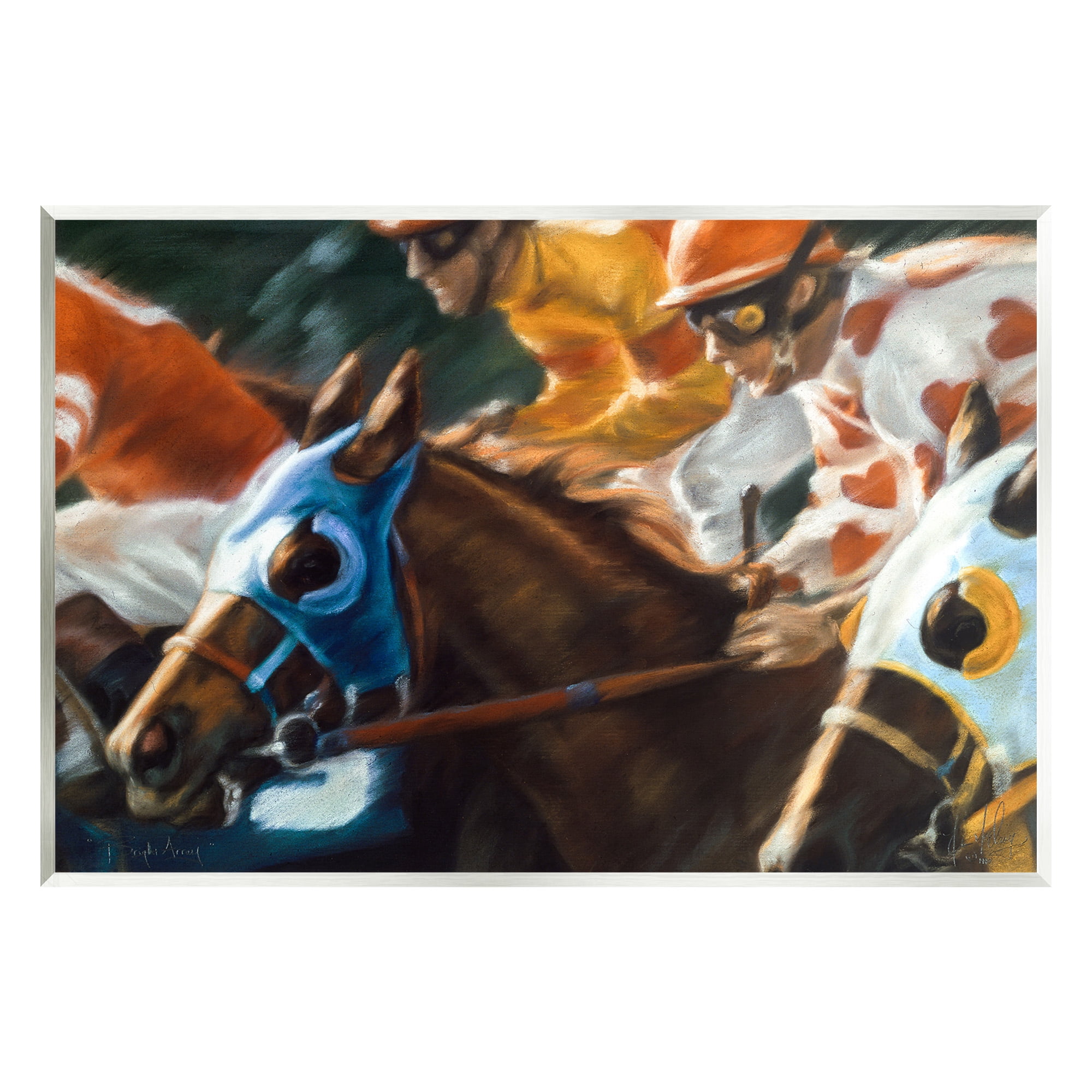 Stupell Industries Equestrian Jockeys Racing Animals & Insects Painting Unframed Art Print Wall Art, 15 x 10
