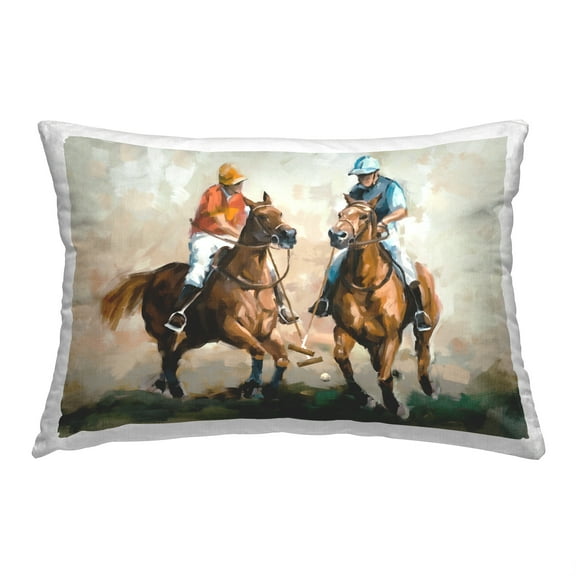 Stupell Industries Equestrian Polo Jockeys Decorative Printed Throw Pillow, 14 x 20