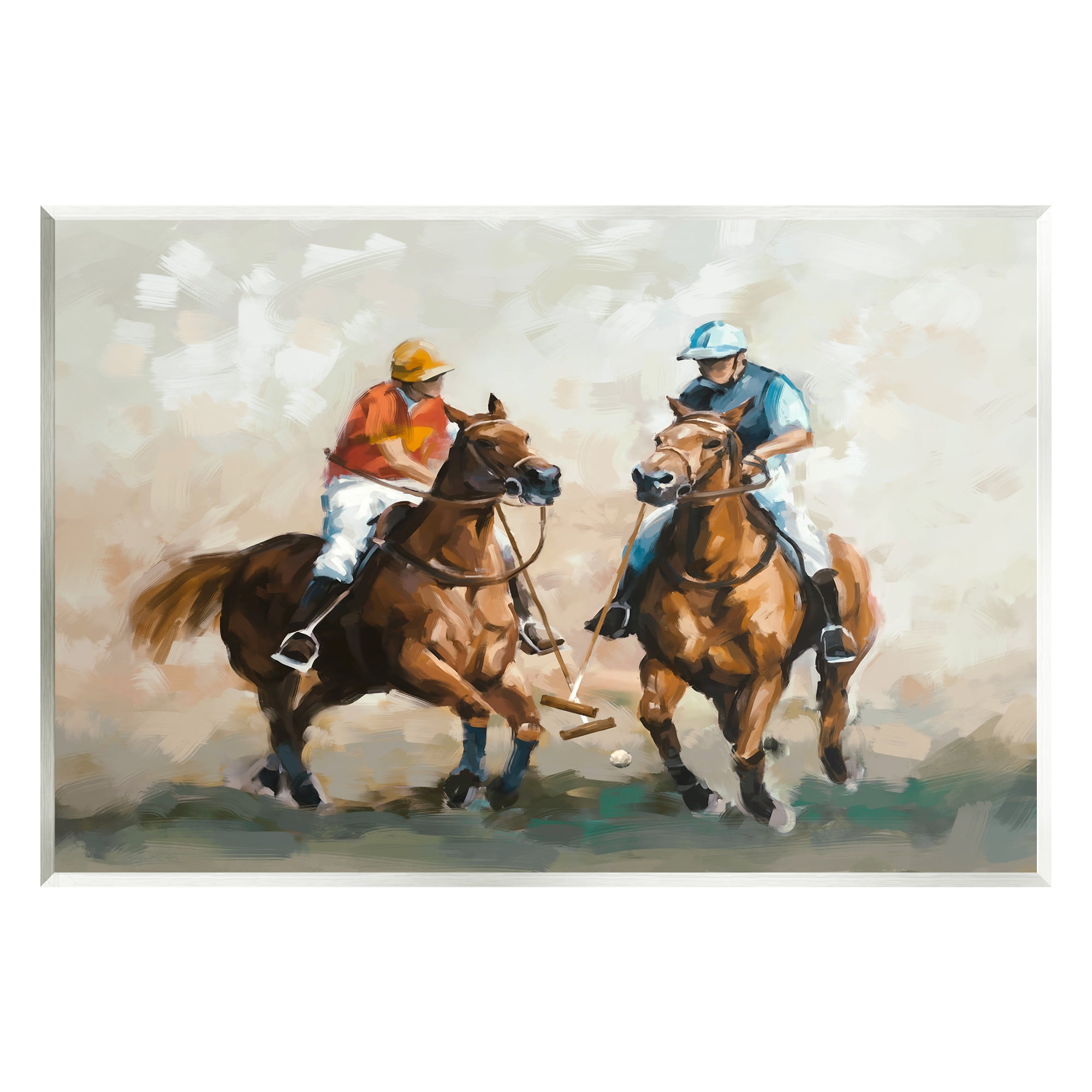 Stupell Industries Equestrian Polo Players Animals & Insects Painting Unframed Art Print Wall Art, 15 x 10