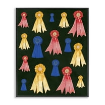 Stupell Industries Equestrian Ribbon Awards Sports Painting Black Framed Art Print Wall Art, 11 x 14
