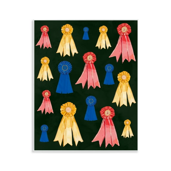 Stupell Industries Equestrian Ribbon Awards Sports Painting Unframed Art Print Wall Art, 11 x 14