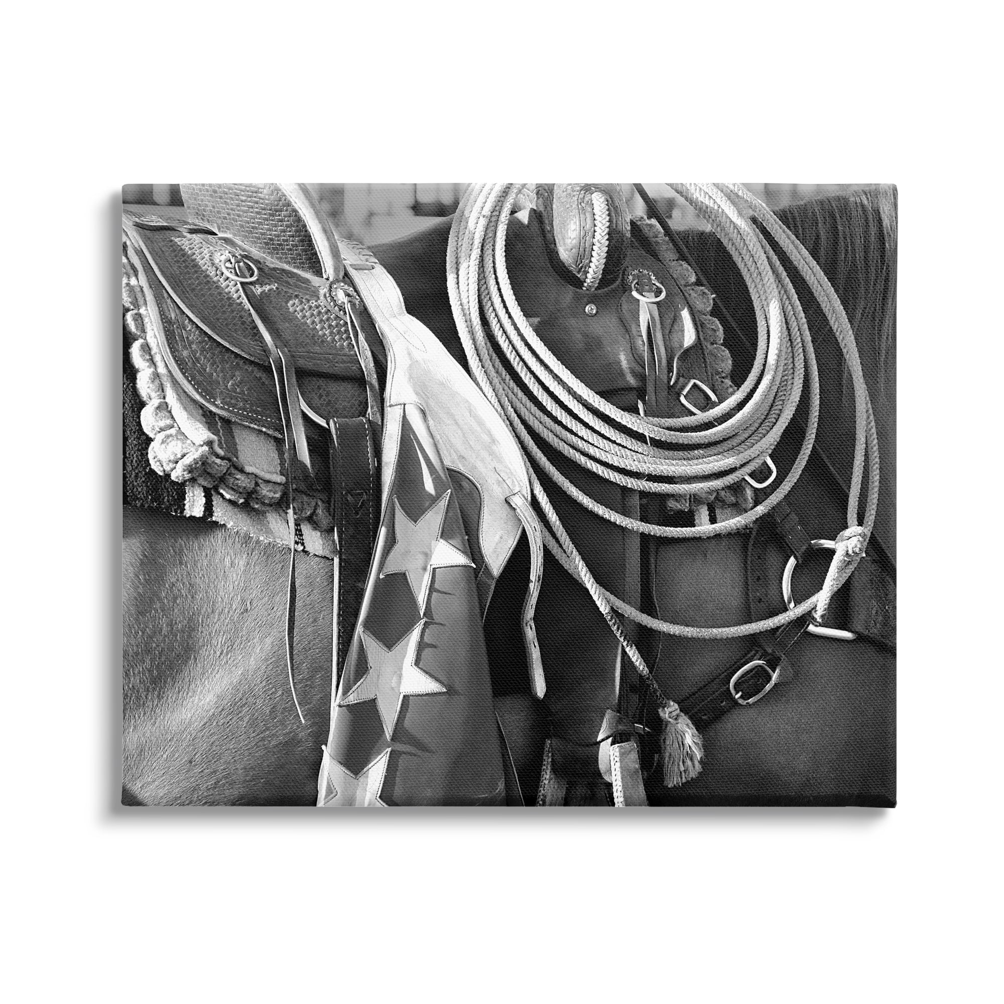 Stupell Industries Equestrian Saddle Photography Animals & Insects Photography Gallery Wrapped Canvas Art Print Wall Art, 48 x 36