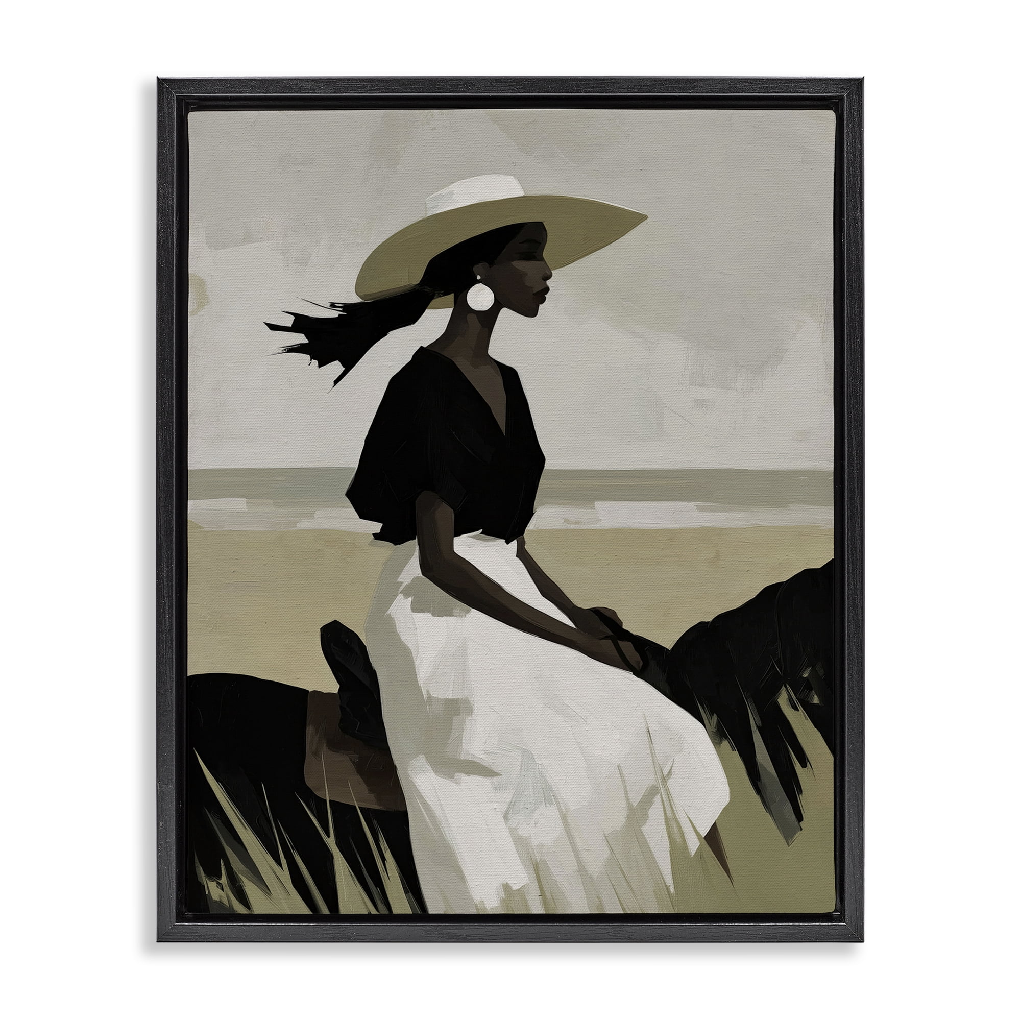 Stupell Industries Equestrian Windswept Muse Black Framed Floater Canvas Wall Art, design by Svetlana Aleynikova