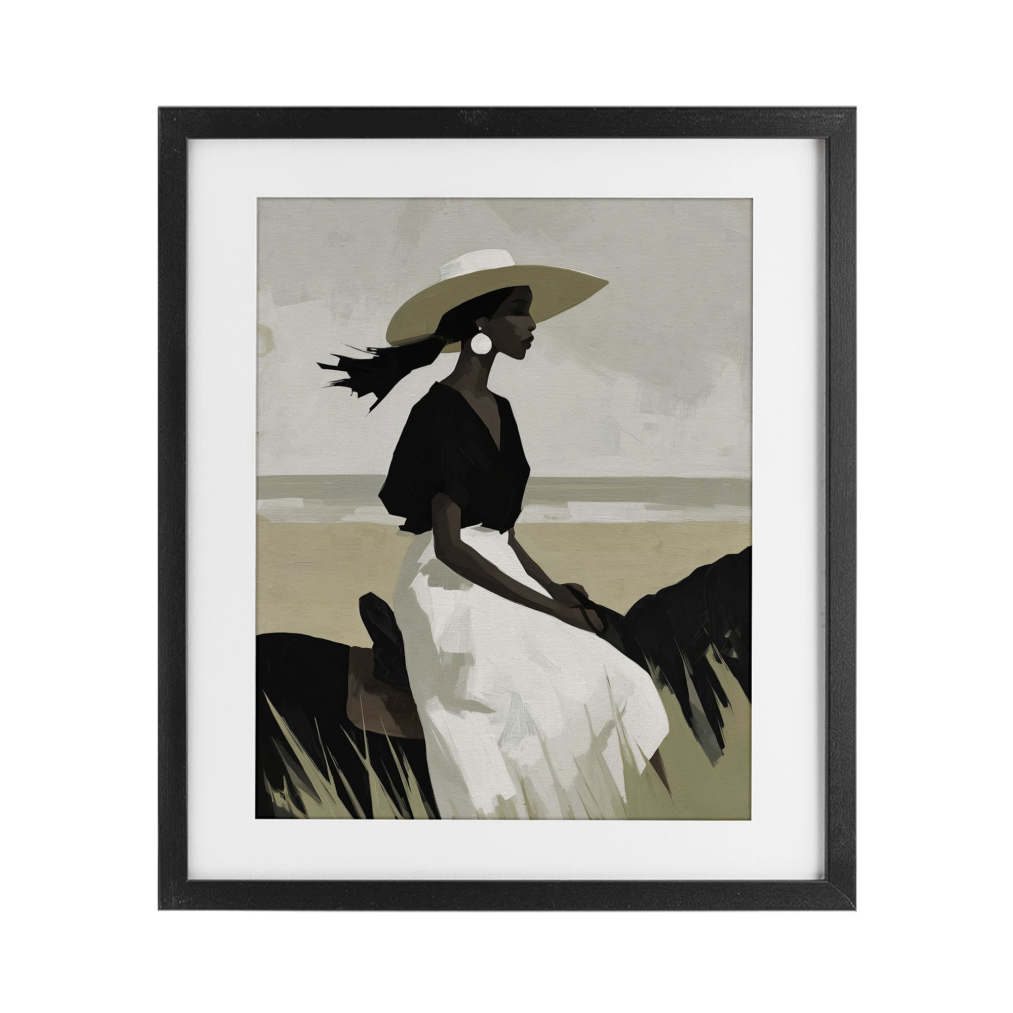 Stupell Industries Equestrian Windswept Muse Black Framed Print Under Glass, design by Svetlana Aleynikova