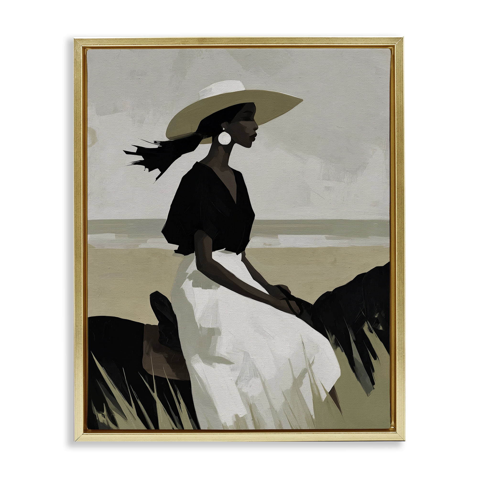 Stupell Industries Equestrian Windswept Muse Gold Framed Floater Canvas Wall Art, design by Svetlana Aleynikova
