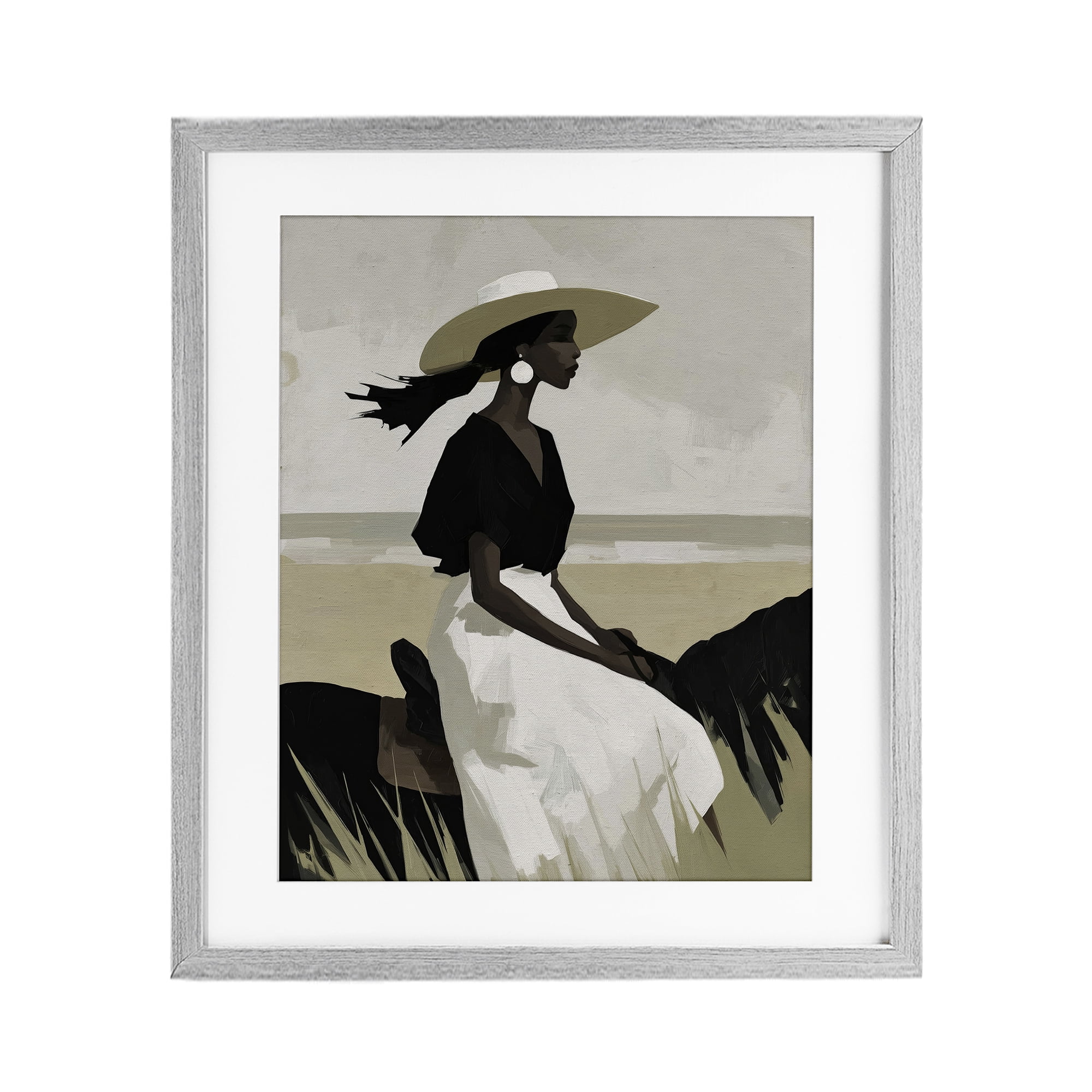 Stupell Industries Equestrian Windswept Muse Gray Framed Print Under Glass, design by Svetlana Aleynikova