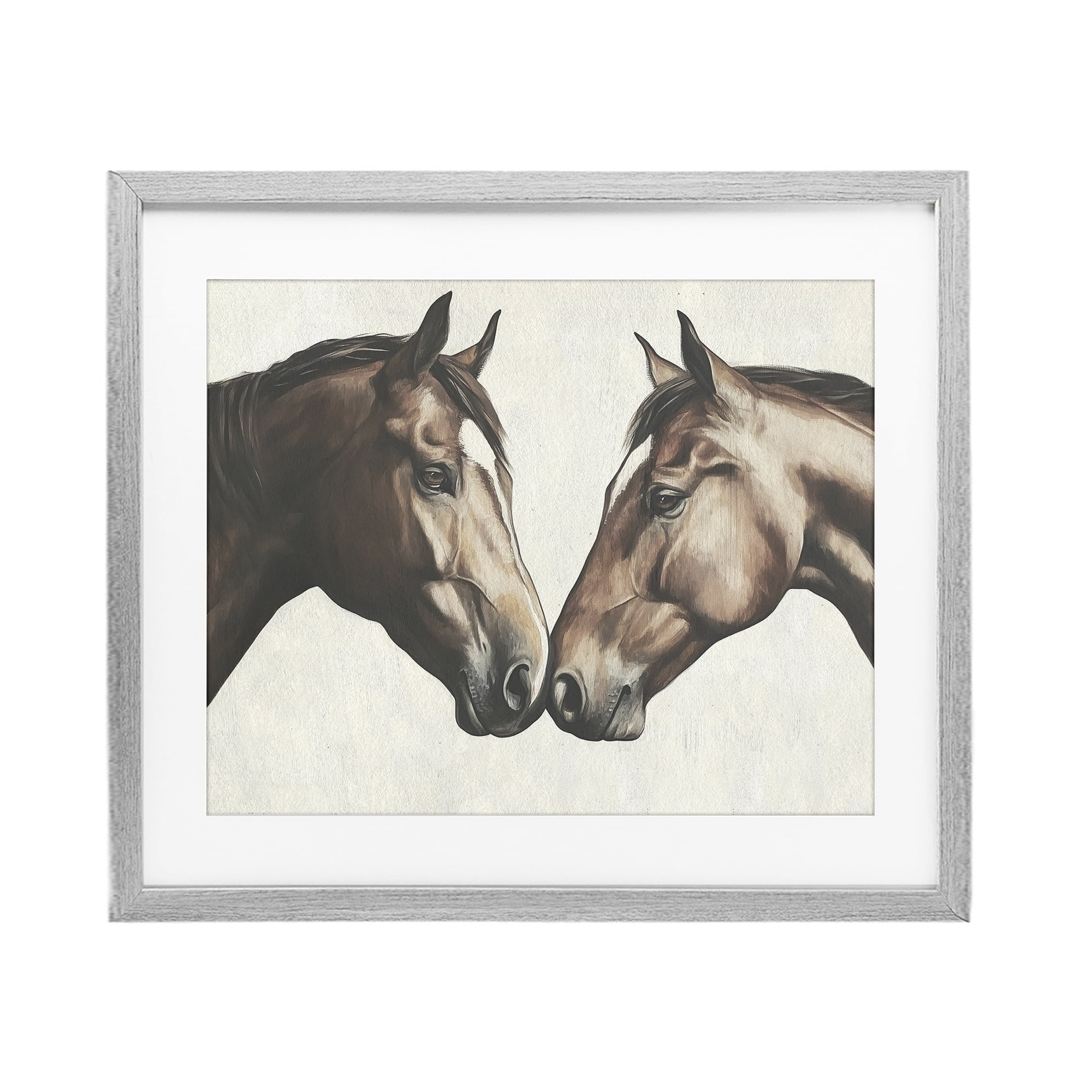Stupell Industries Equine Companions Pair Gray Framed Print Under Glass, design by Svetlana Aleynikova