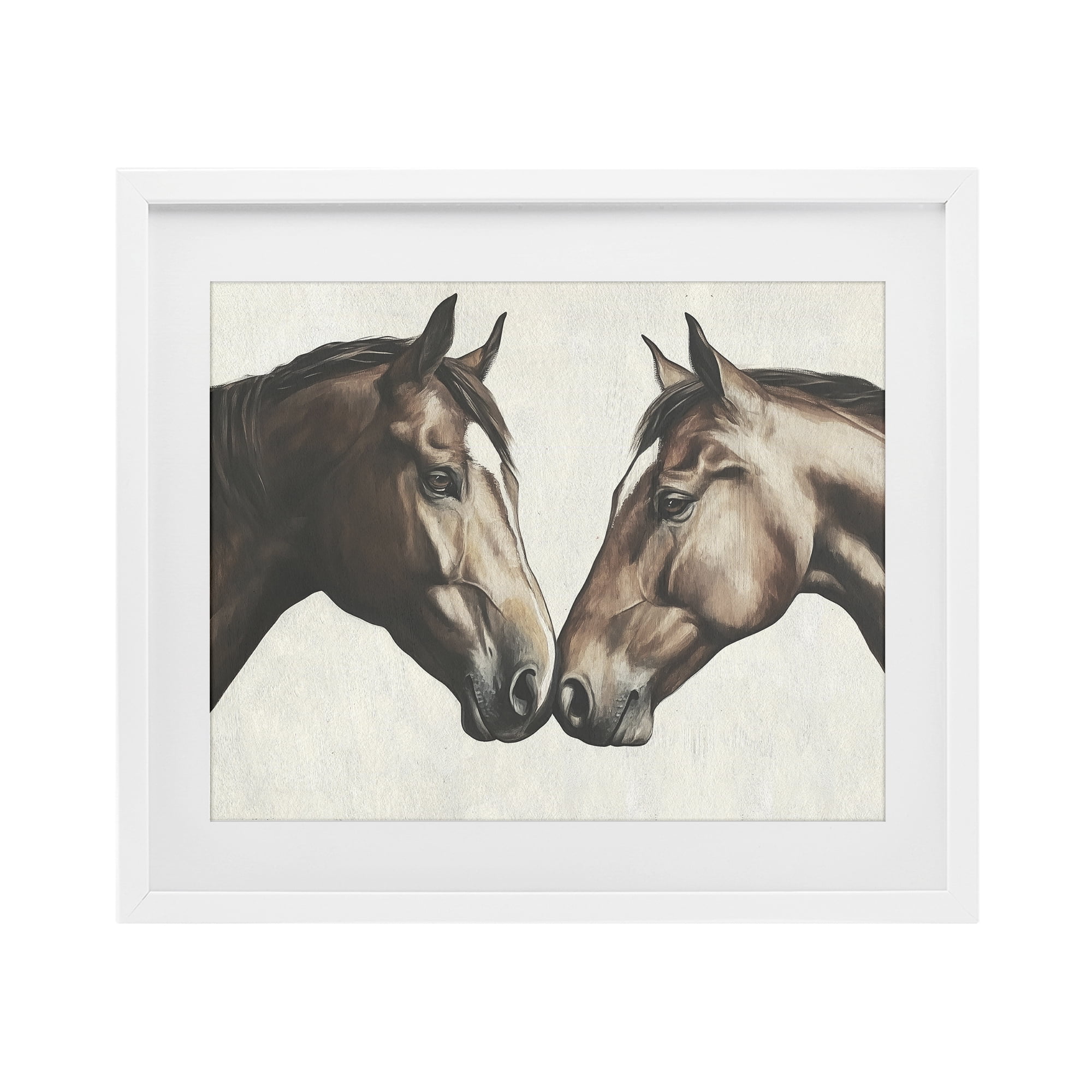 Stupell Industries Equine Companions Pair White Framed Print Under Glass, design by Svetlana Aleynikova