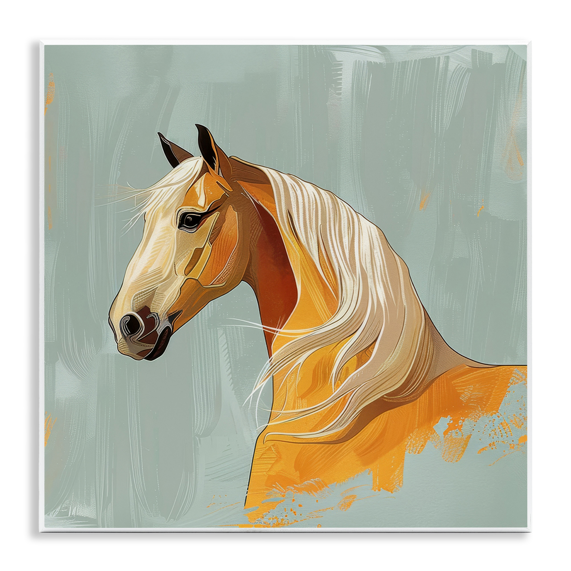 Stupell Industries Equine Elegance Portrait Animals Painting Unframed Art Print Wall Art, 12 x 12
