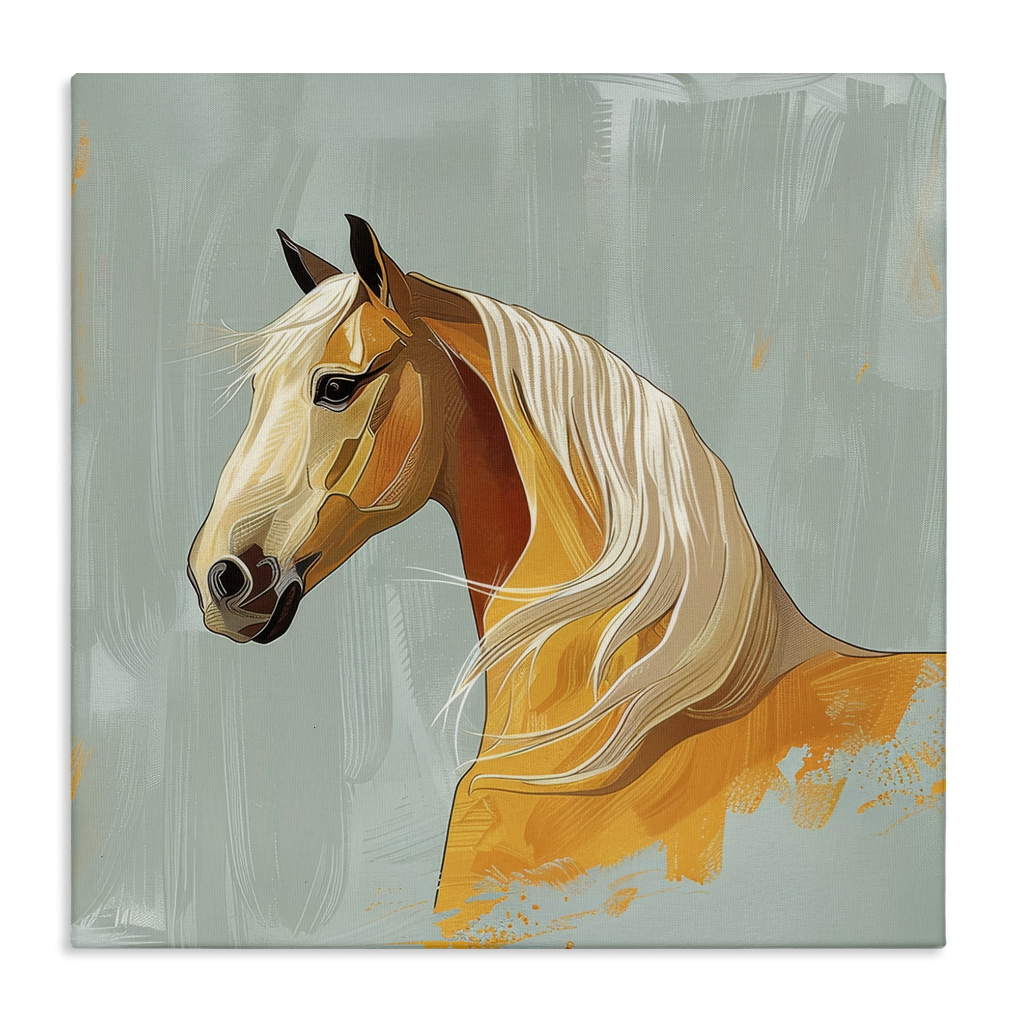 Stupell Industries Equine Elegance Portrait Animals Painting Wrapped Canvas Art Print Wall Art, 36 x 36
