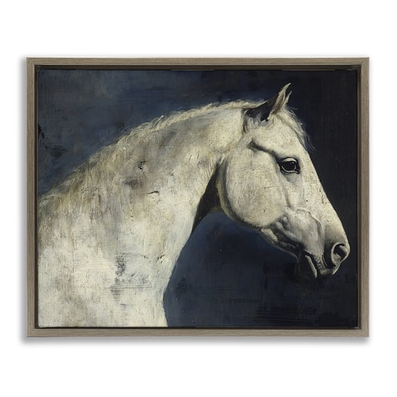 Stupell Industries Contemporary Equine On The Blue Night Brown Floating Frame Canvas Art, 21 x 17, by Svetlana Aleynikova