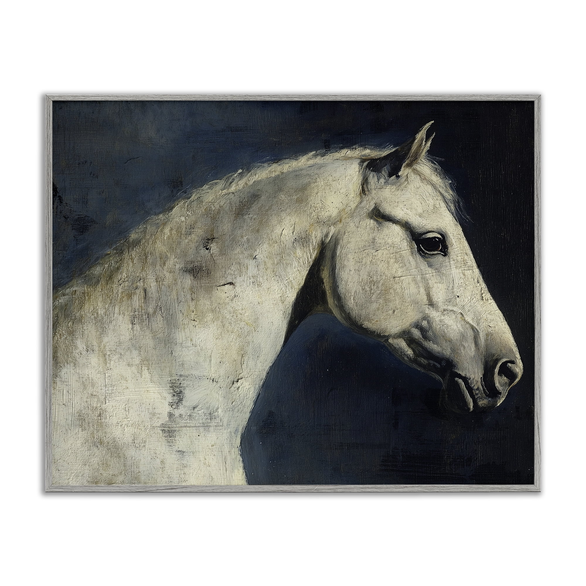 Stupell Industries Equine On The Blue Night Gray Framed Giclee Art, design by Svetlana Aleynikova