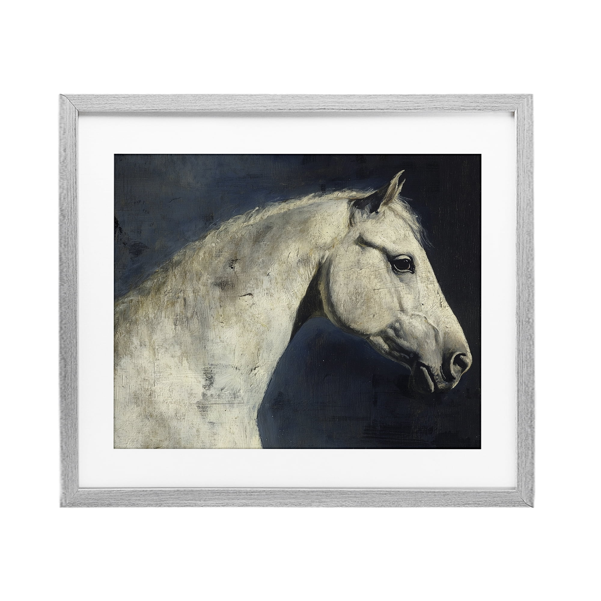 Stupell Industries Equine On The Blue Night Gray Framed Print Under Glass, design by Svetlana Aleynikova