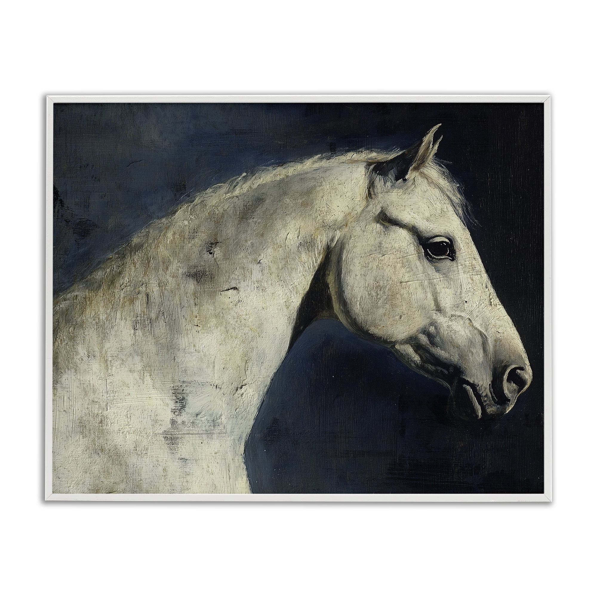 Stupell Industries Equine On The Blue Night White Framed Giclee Art, design by Svetlana Aleynikova