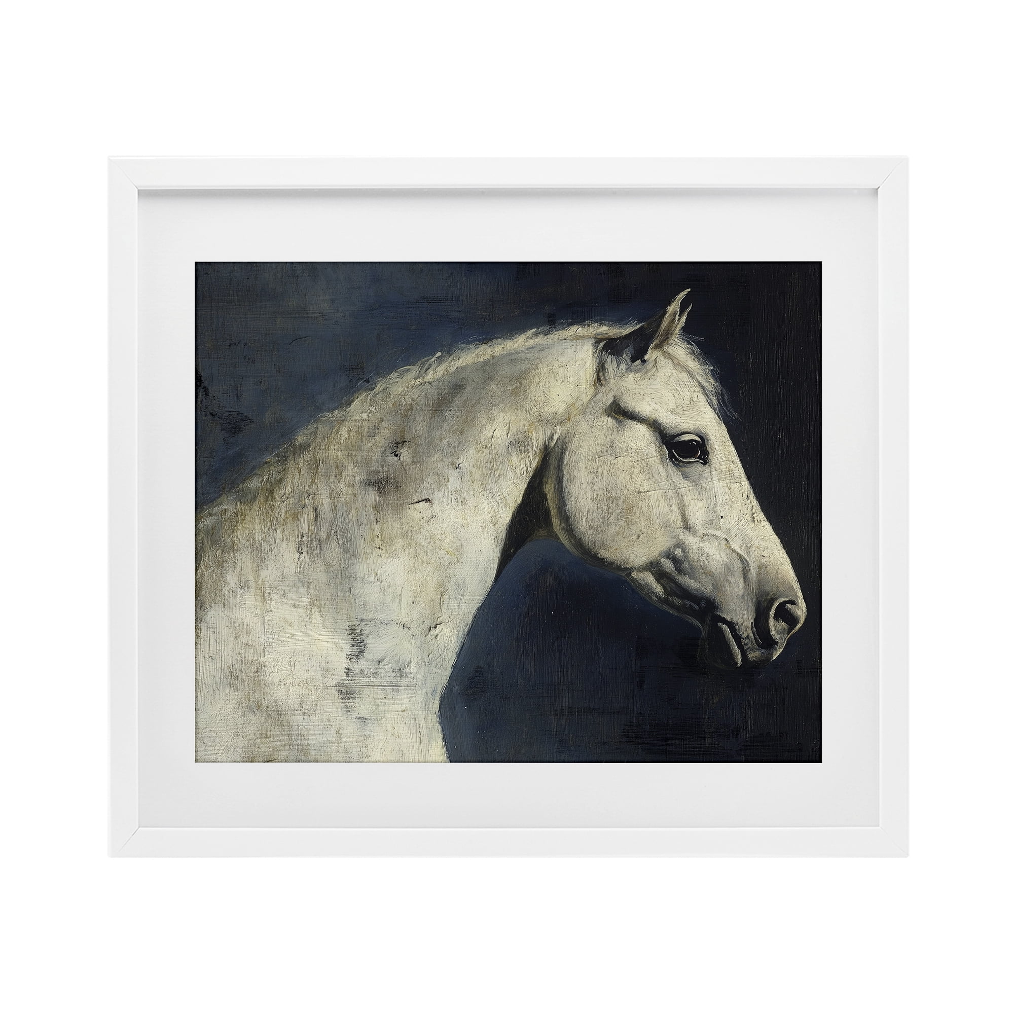 Stupell Industries Equine On The Blue Night White Framed Print Under Glass, design by Svetlana Aleynikova