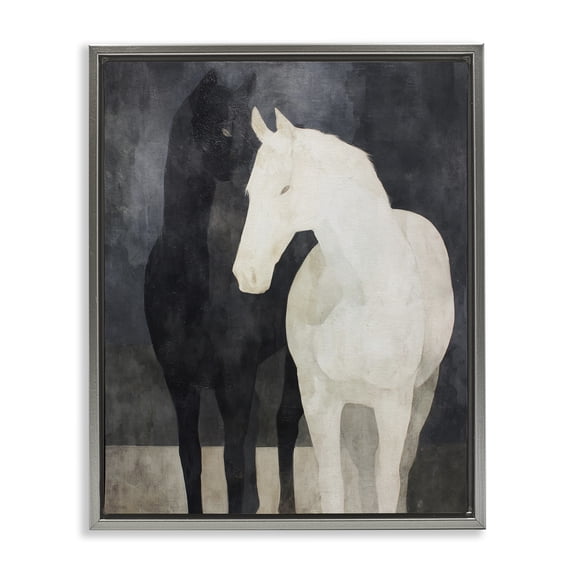 Stupell Industries Transitional Equine Twins Of Wind Gray Floating Frame Canvas Art, 17 x 21, by Svetlana Aleynikova