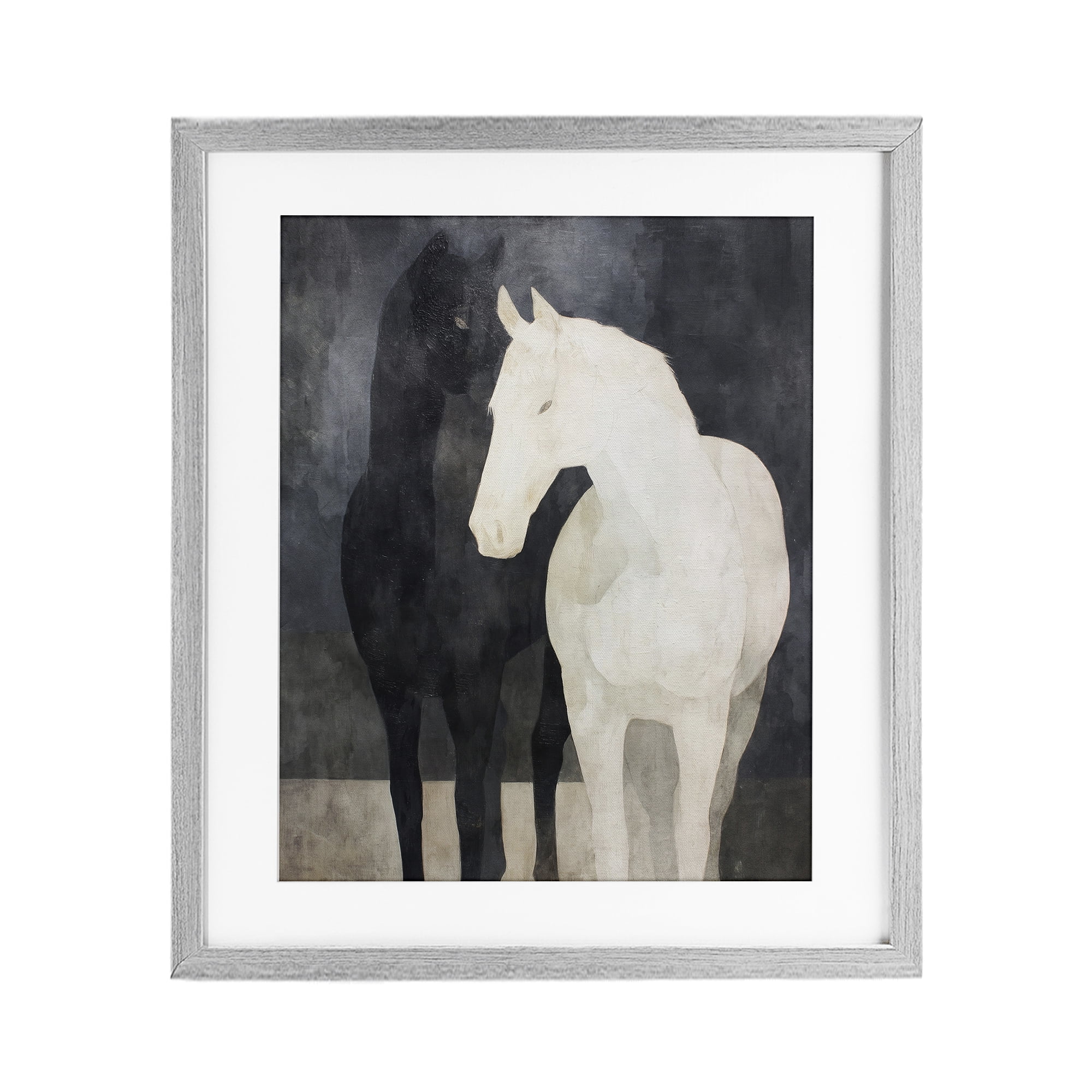 Stupell Industries Equine Twins Of Wind Gray Framed Print Under Glass, design by Svetlana Aleynikova