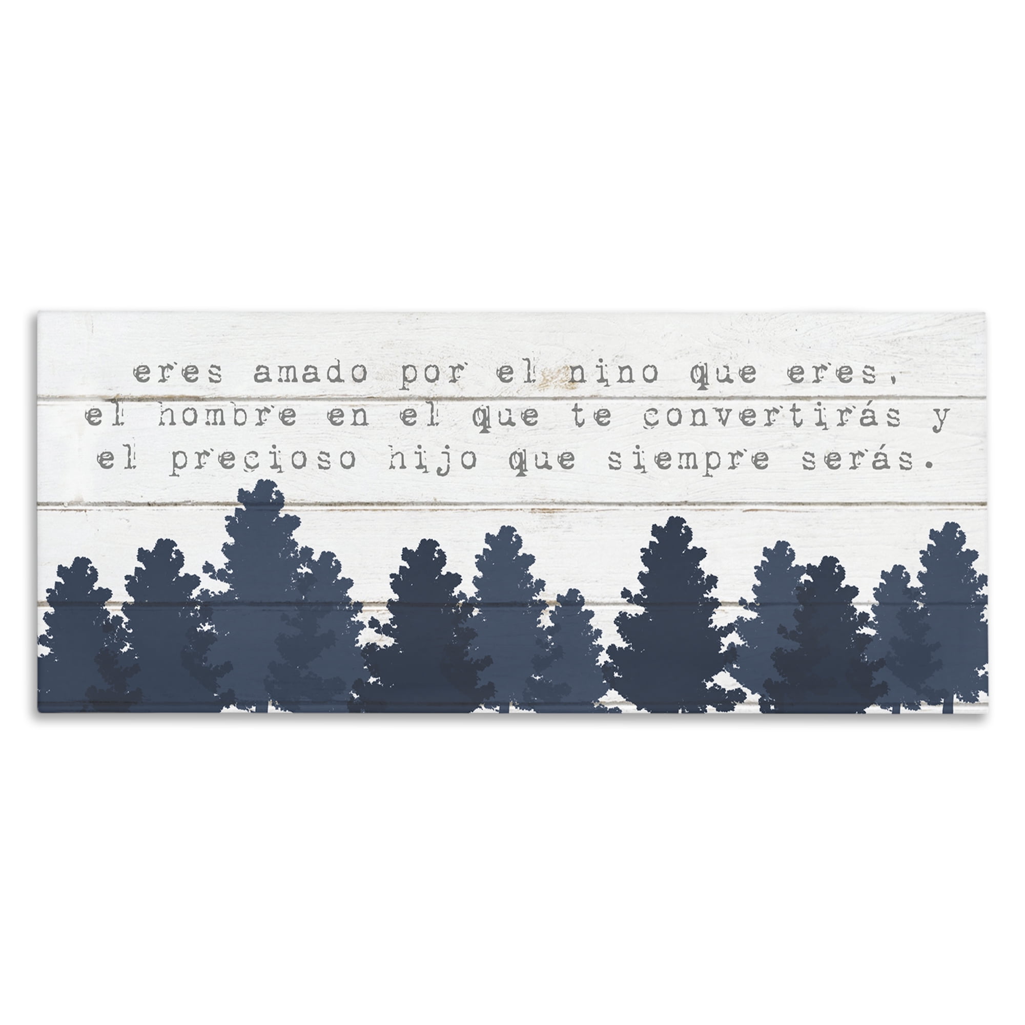 Stupell Industries Eres Amado, Hoy y Siempre Inspirational Quotes & Sayings Painting Wrapped Canvas Art Print Wall Art, 30 x 13