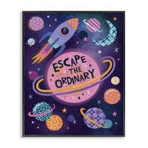 Stupell Industries Escape Ordinary Outer Space Astrology & Stars Painting Black Framed Art Print Wall Art, 11 x 14